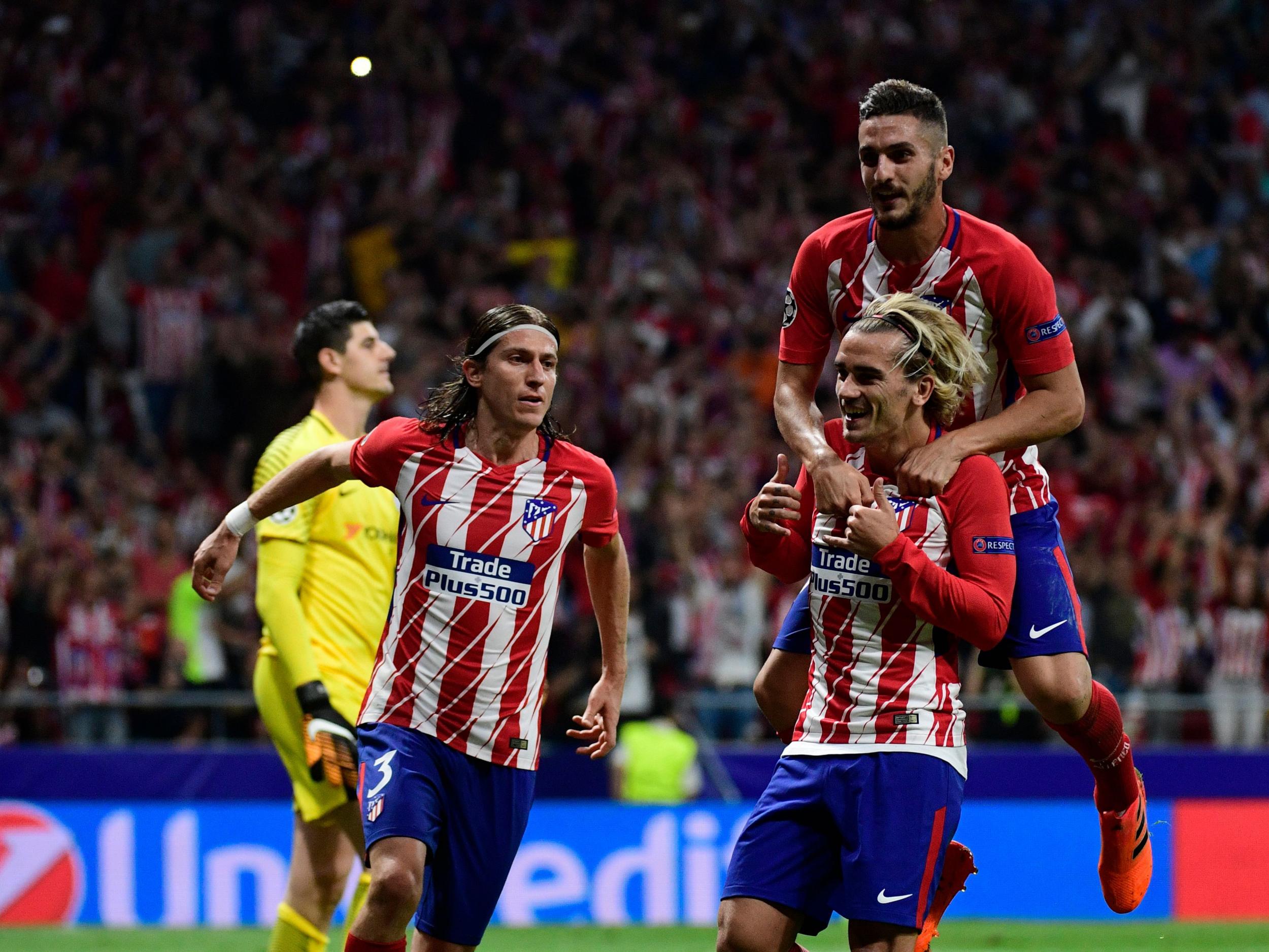 Antoine Griezmann celebrates his side's opening goal