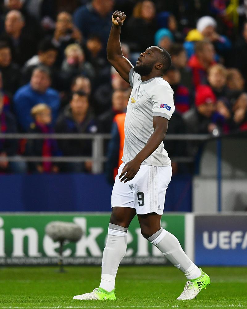 &#13;
Lukaku celebrates his opener &#13;