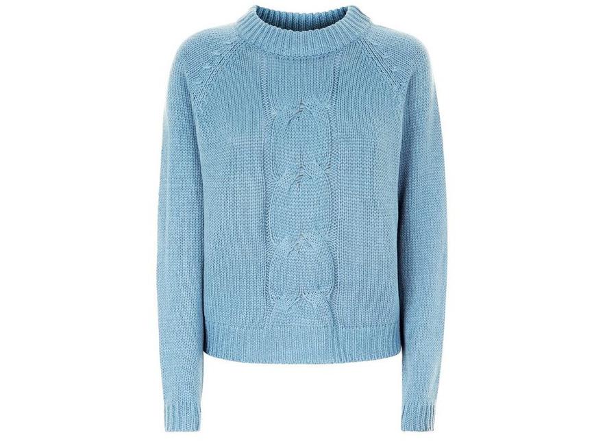 Noisy May Blue Cable Knit Jumper, £22, New Look