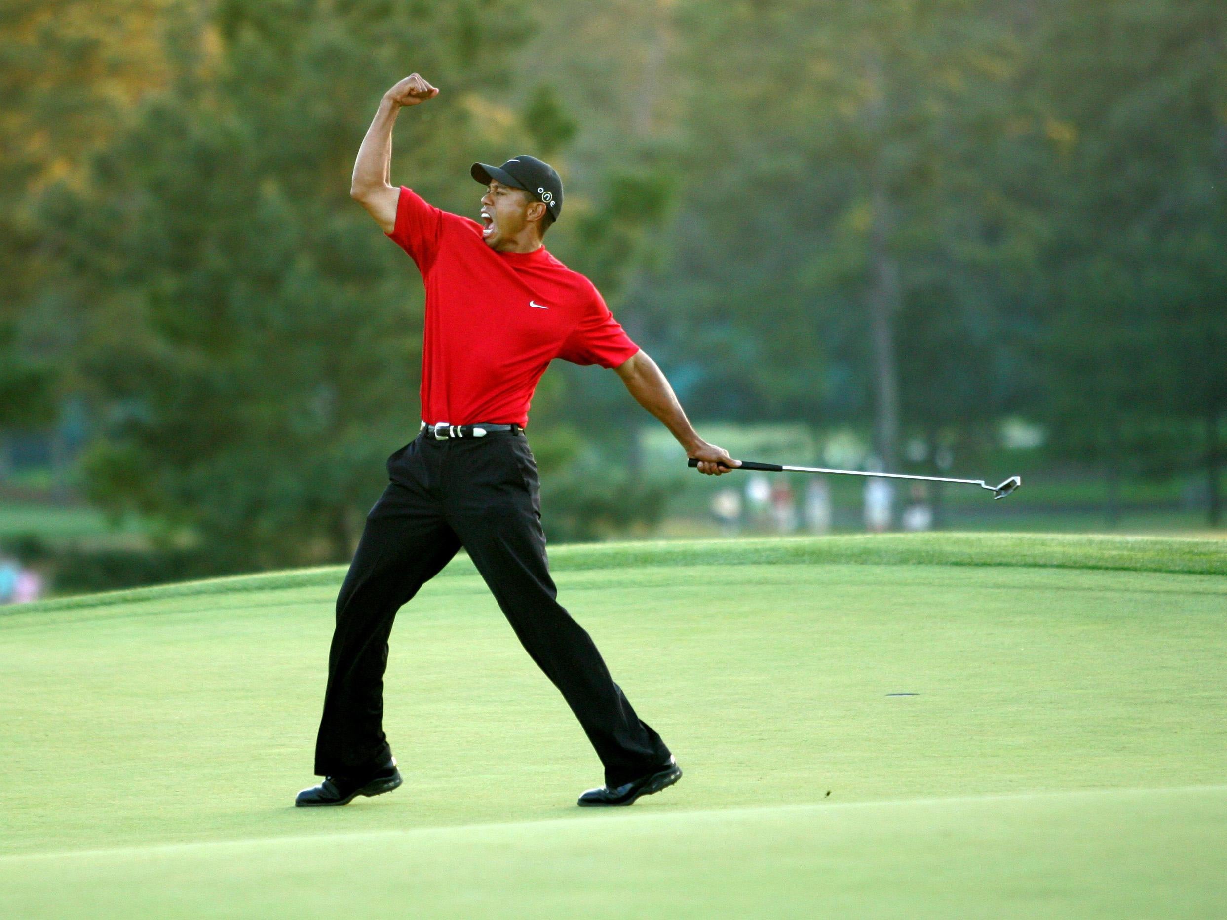 Tiger Woods has won 14 majors in his illustrious career but is now reduced to playing 60 yards shots