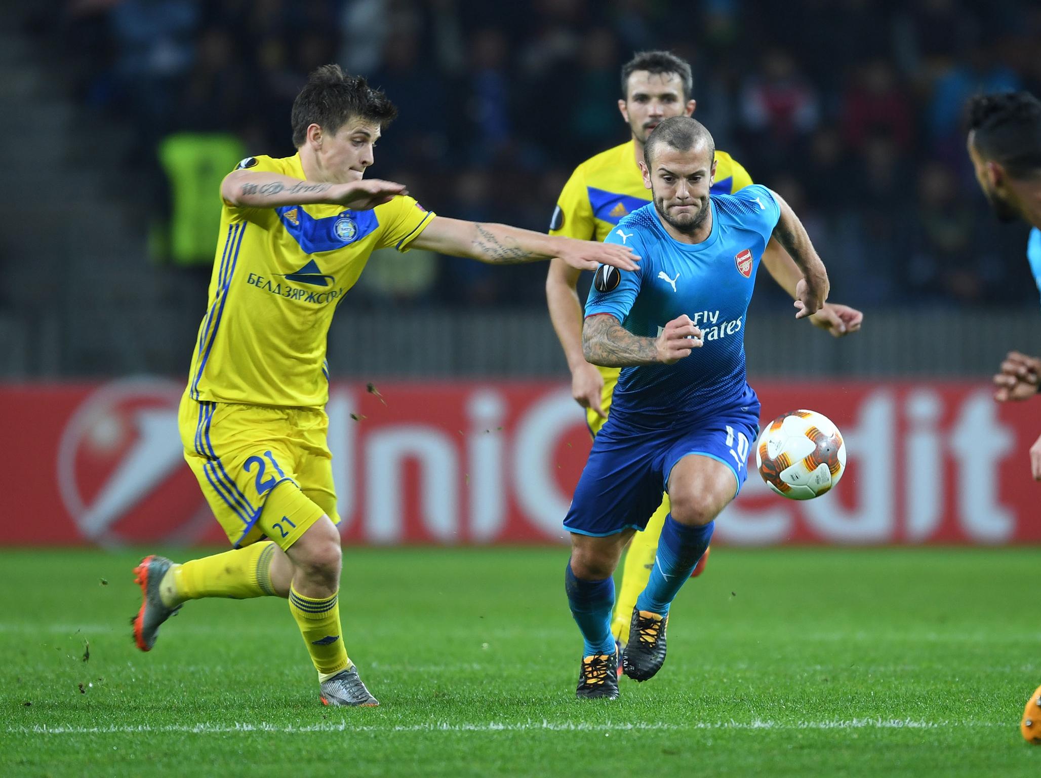 &#13;
Wilshere in action against BATE Borisov &#13;