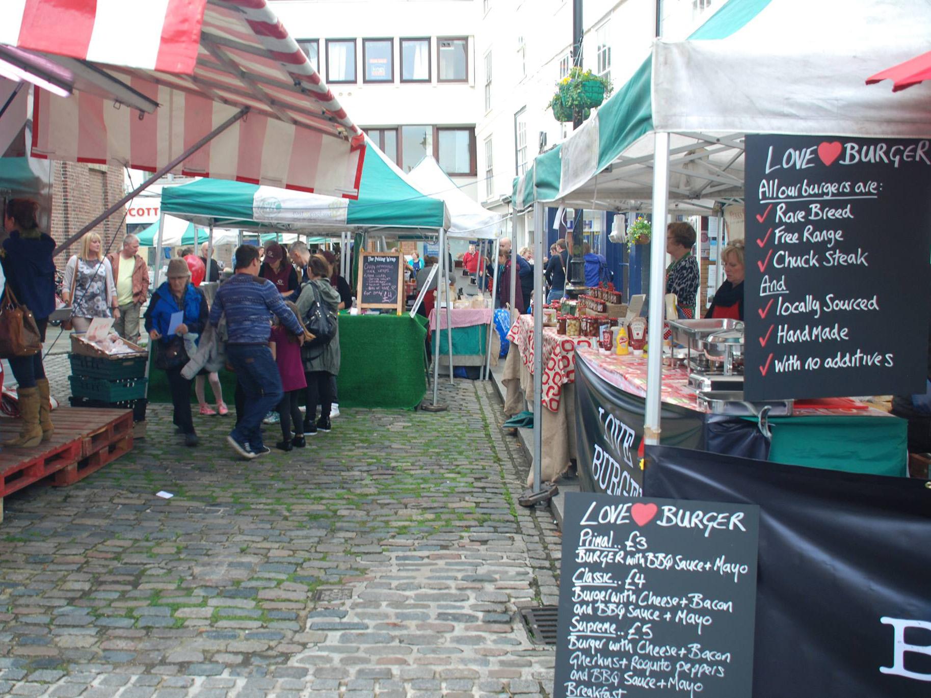 Grab a burger at one of Hertford food festival’s many stalls