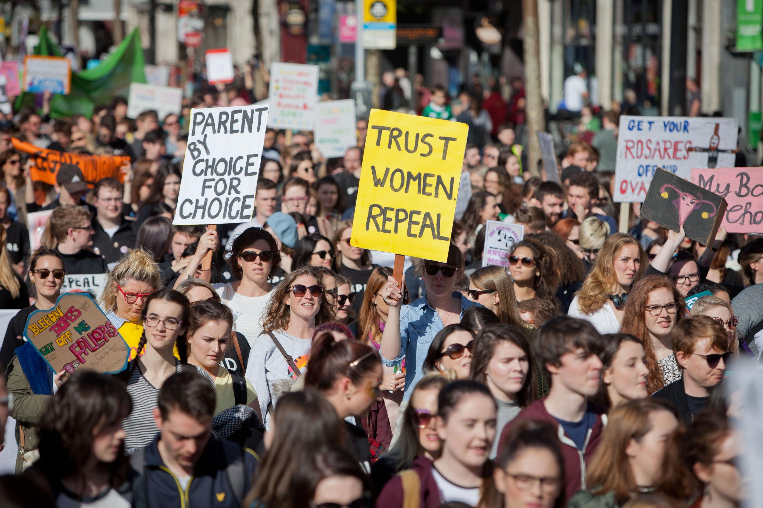 Demonstrators at The March for Choice in Dublin