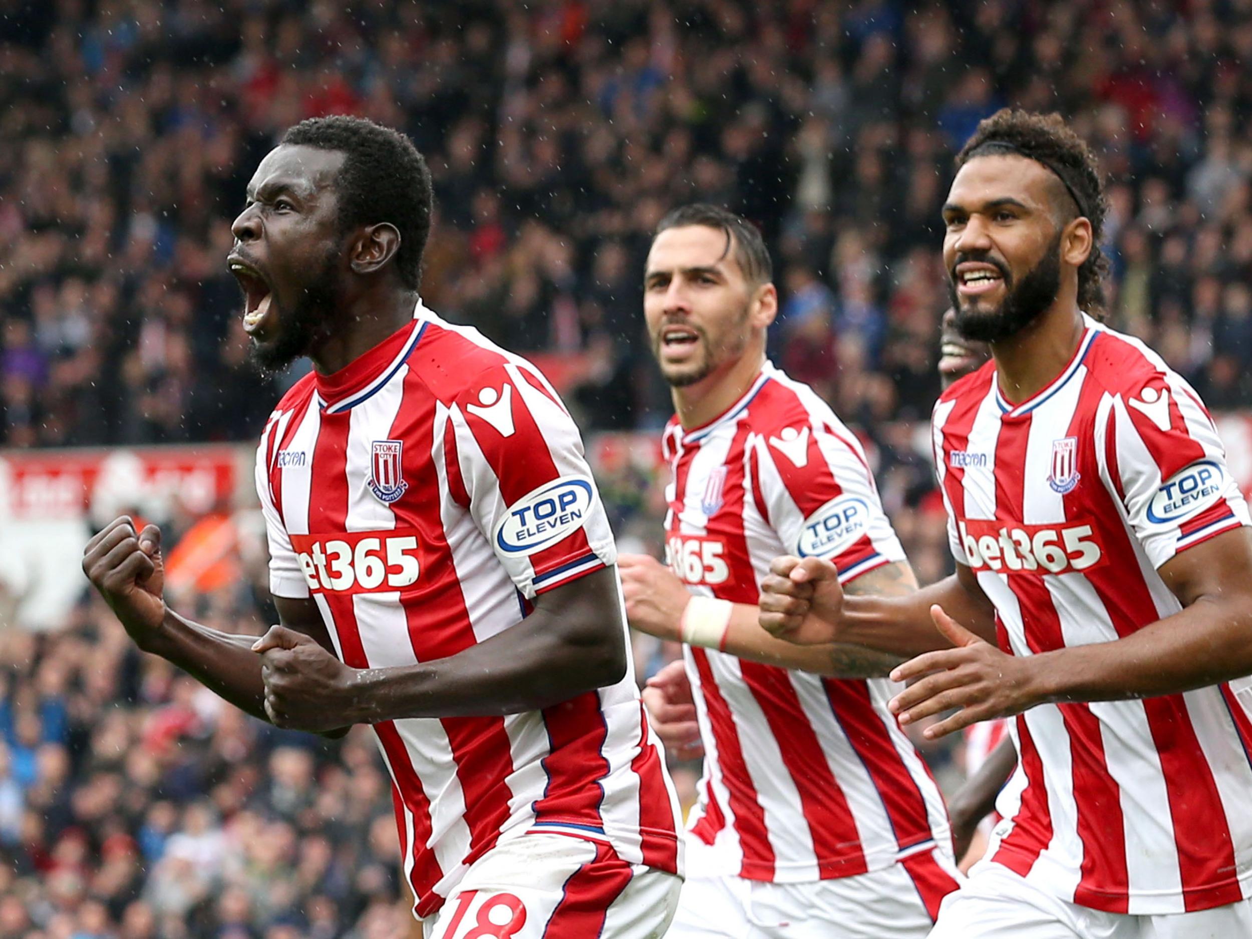 Mame Biram Diouf celebrates scoring his side's opener