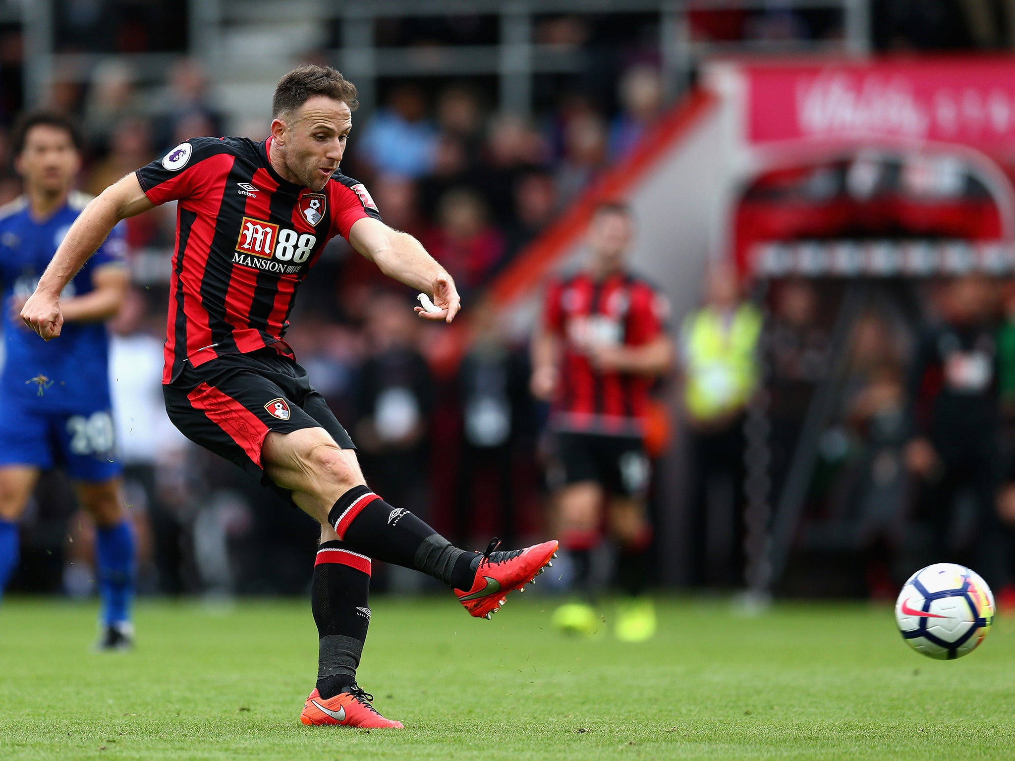 Marc Pugh's effort was blocked by the hand of Danny Simpson