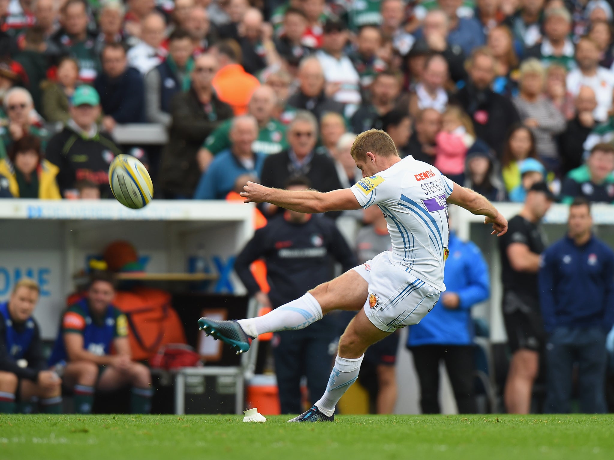 Steenson kicked a penalty to salvage a losing bonus point for Exeter