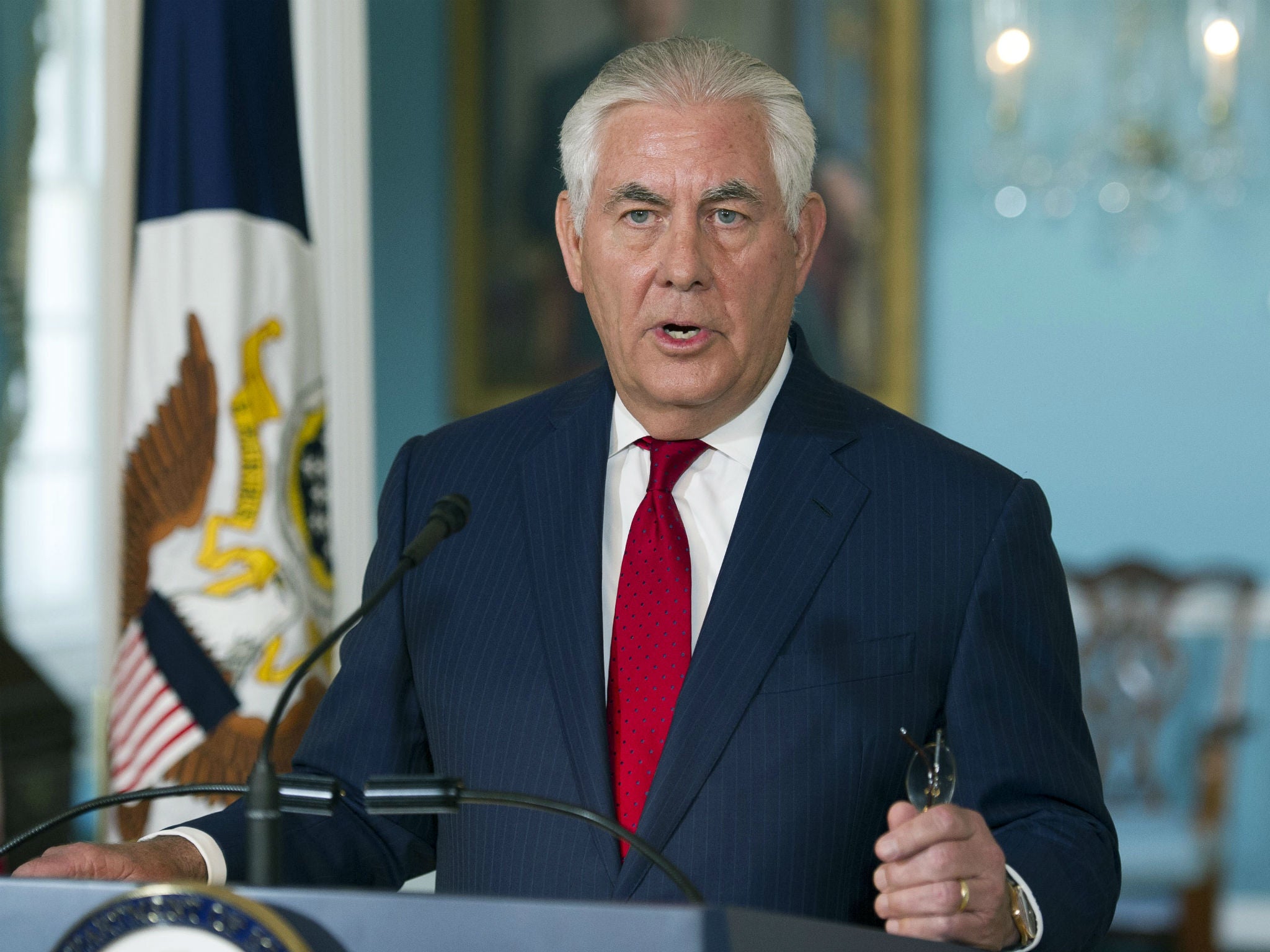 Rex Tillerson reaffirmed his commitment to the President in an unscheduled press conference – but many remain sceptical