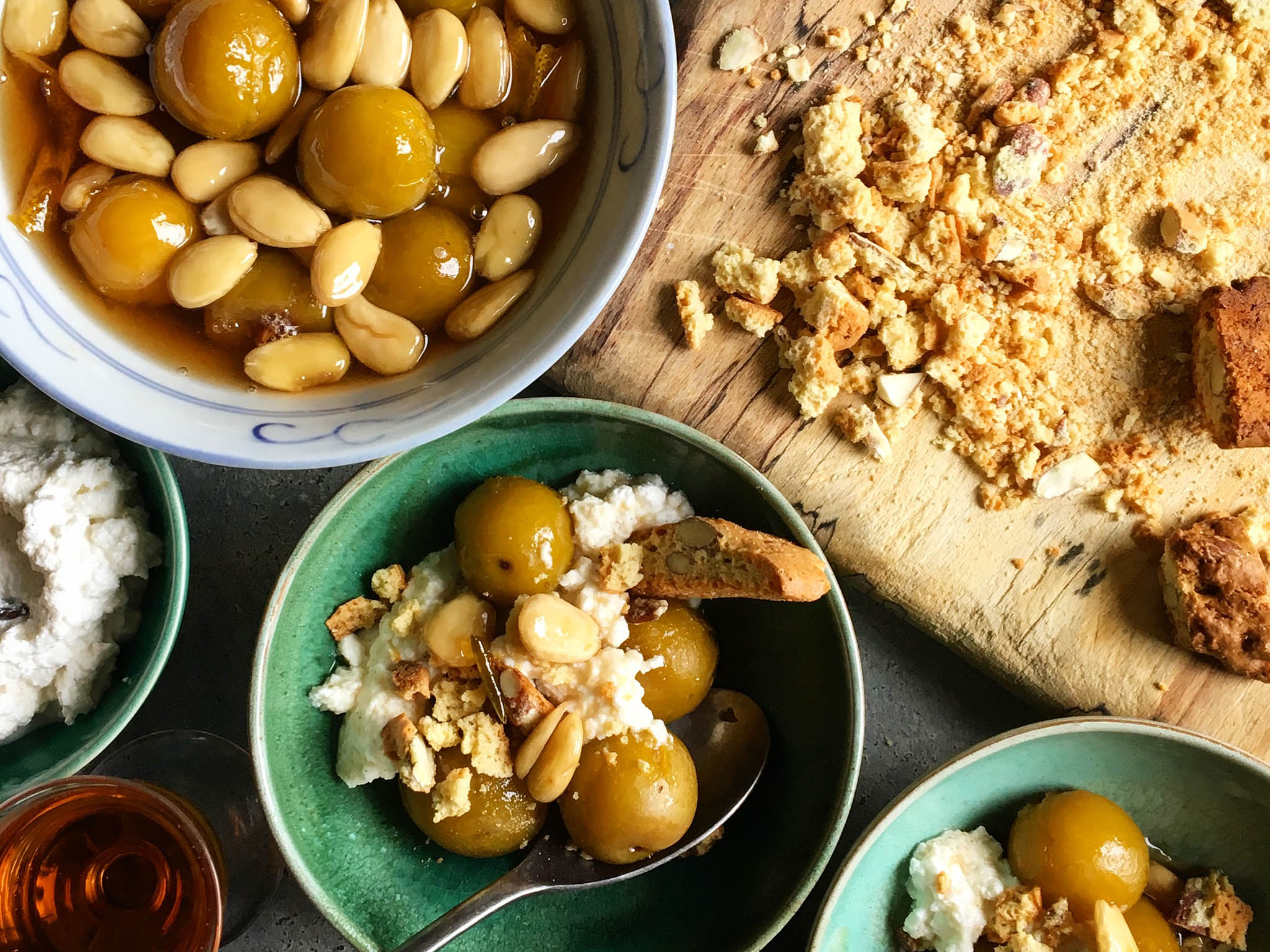 Rule of plum: greengages work best against a sweet backdrop