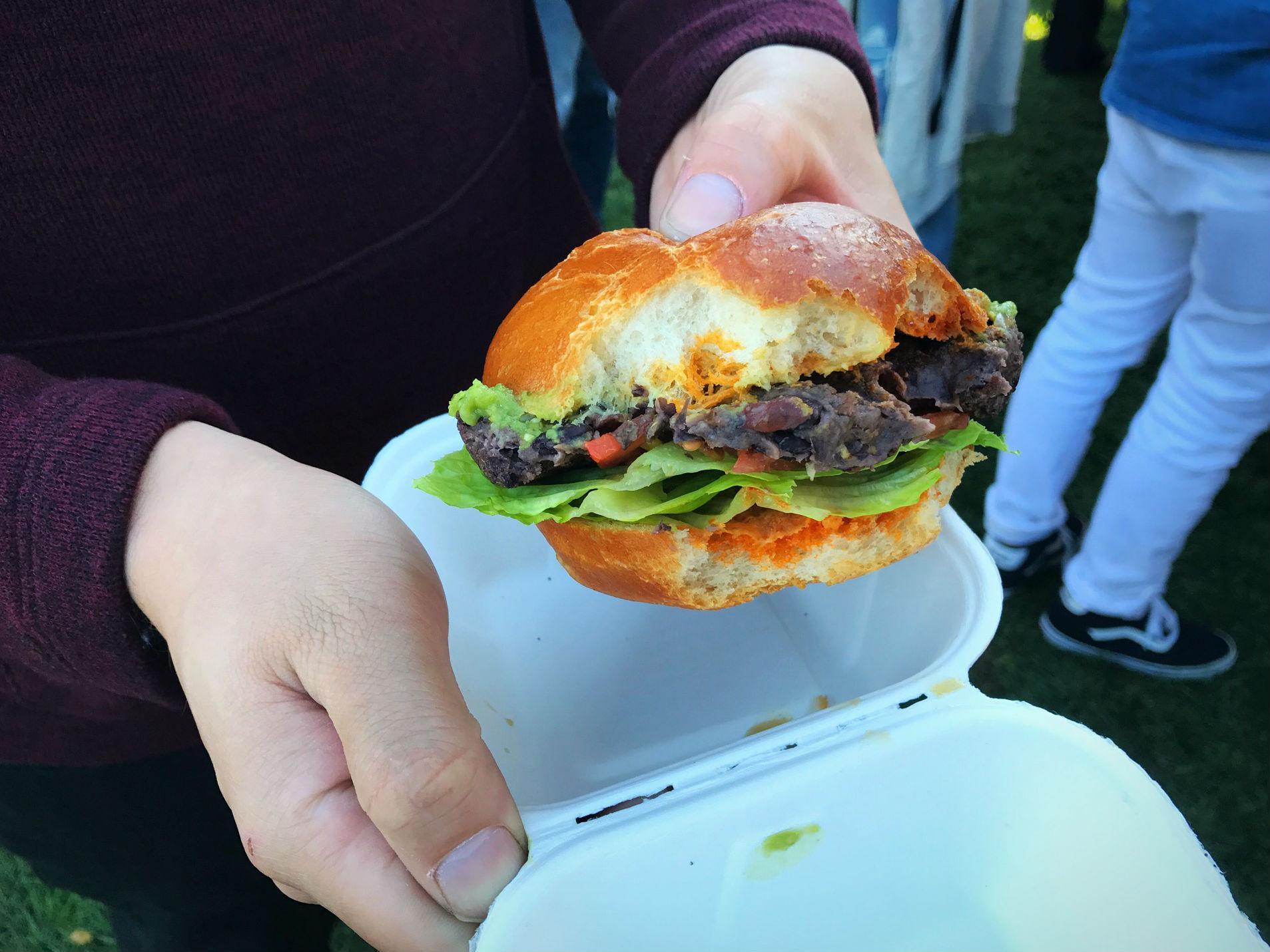 The veggie black bean burger from Burger UrWay