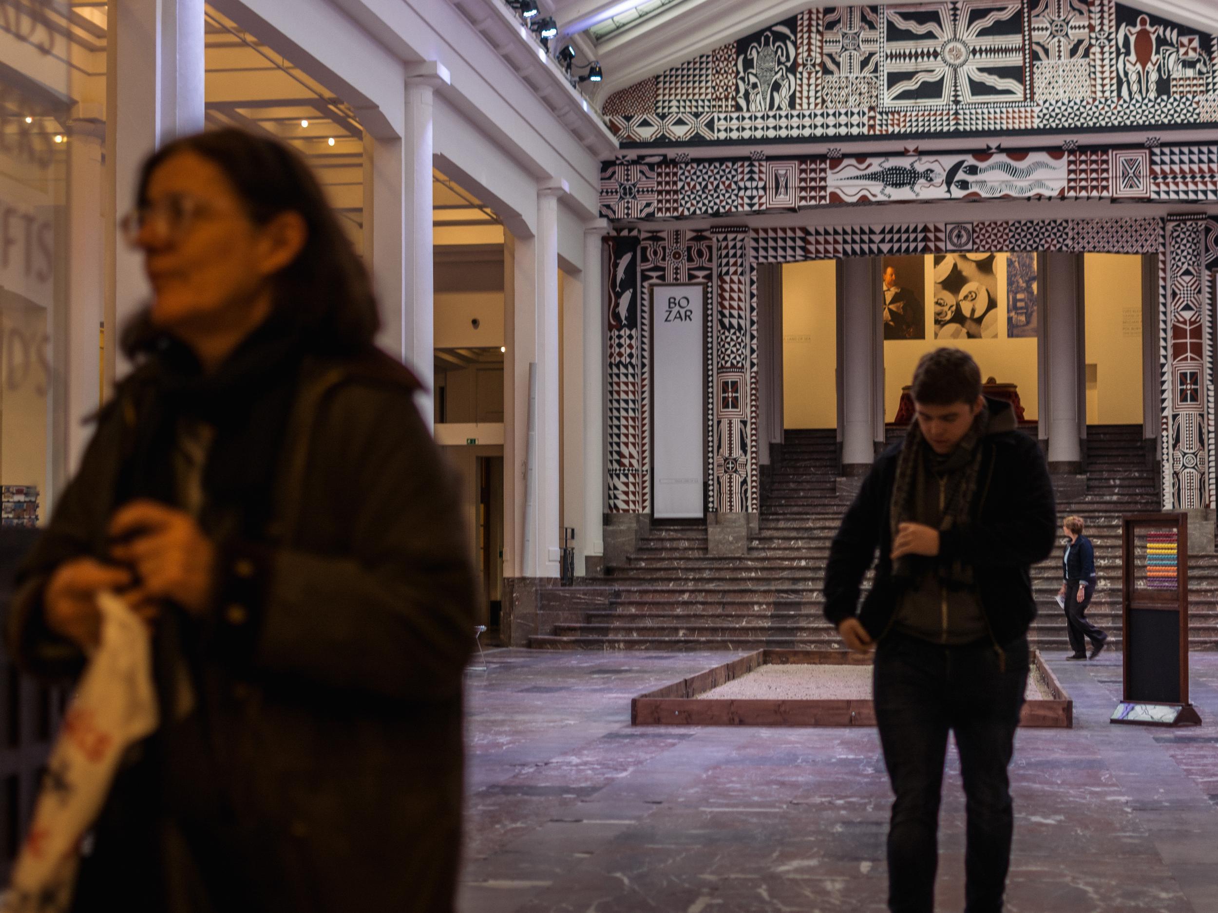 The interior of the Bozar fine arts centre was painted to resemble a Congolese Court, to highlight the culture in the region before the arrival of Belgian colonists