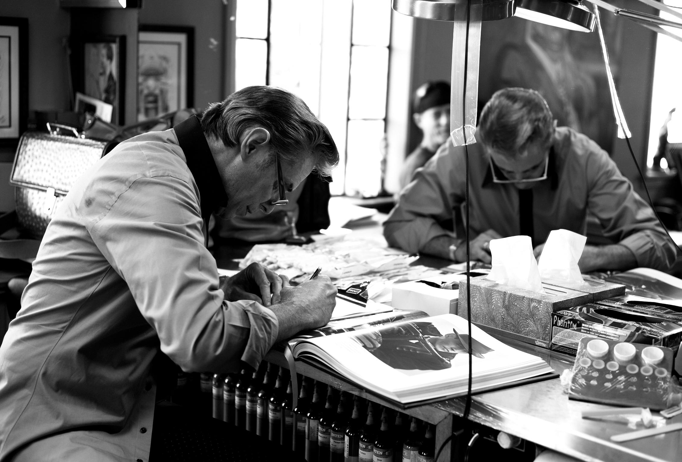 Mark Mahoney at work in his studio in Los Angeles