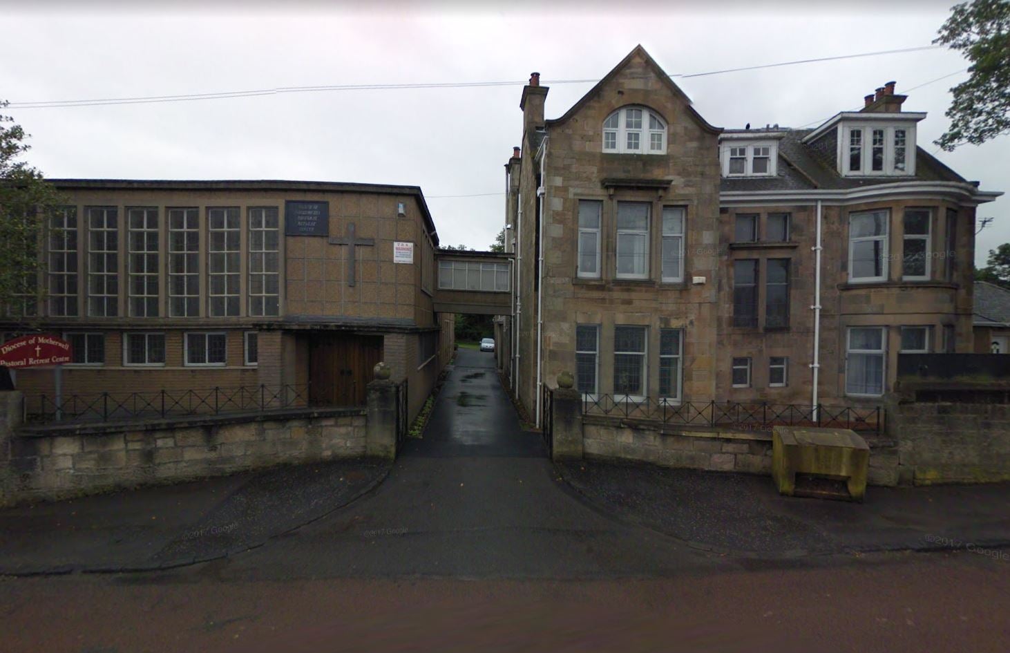 Newmains Pastoral Centre, the site of the alleged explosion