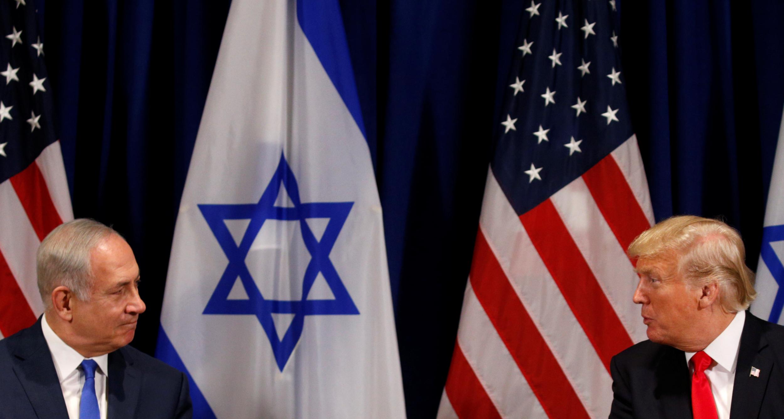 US. President Donald Trump meets with Israeli Prime Minister Benjamin Netanyahu at the United Nations in New York on 18 September 2017