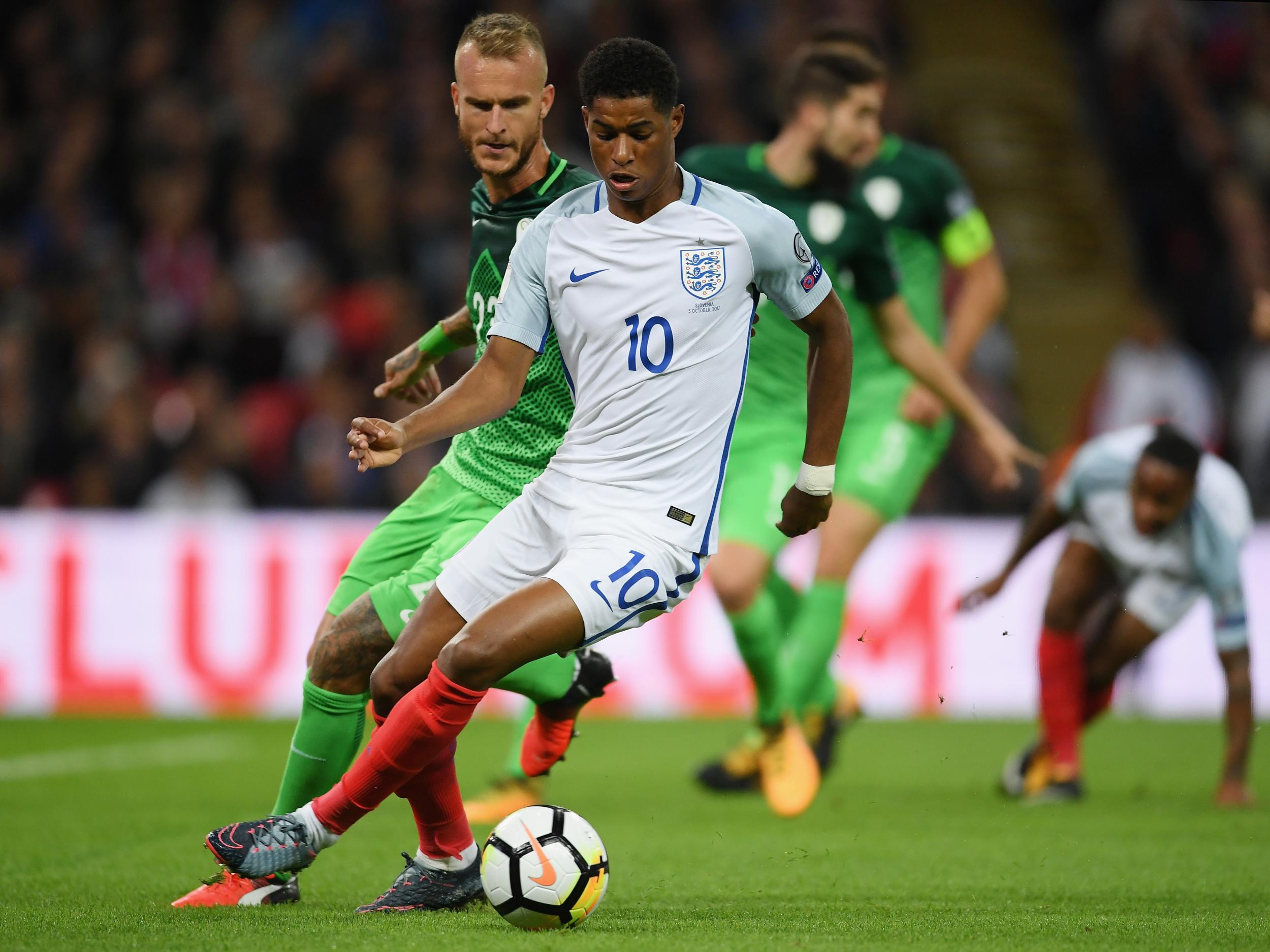 Marcus Rashford was one of England's brighter players on Thursday night