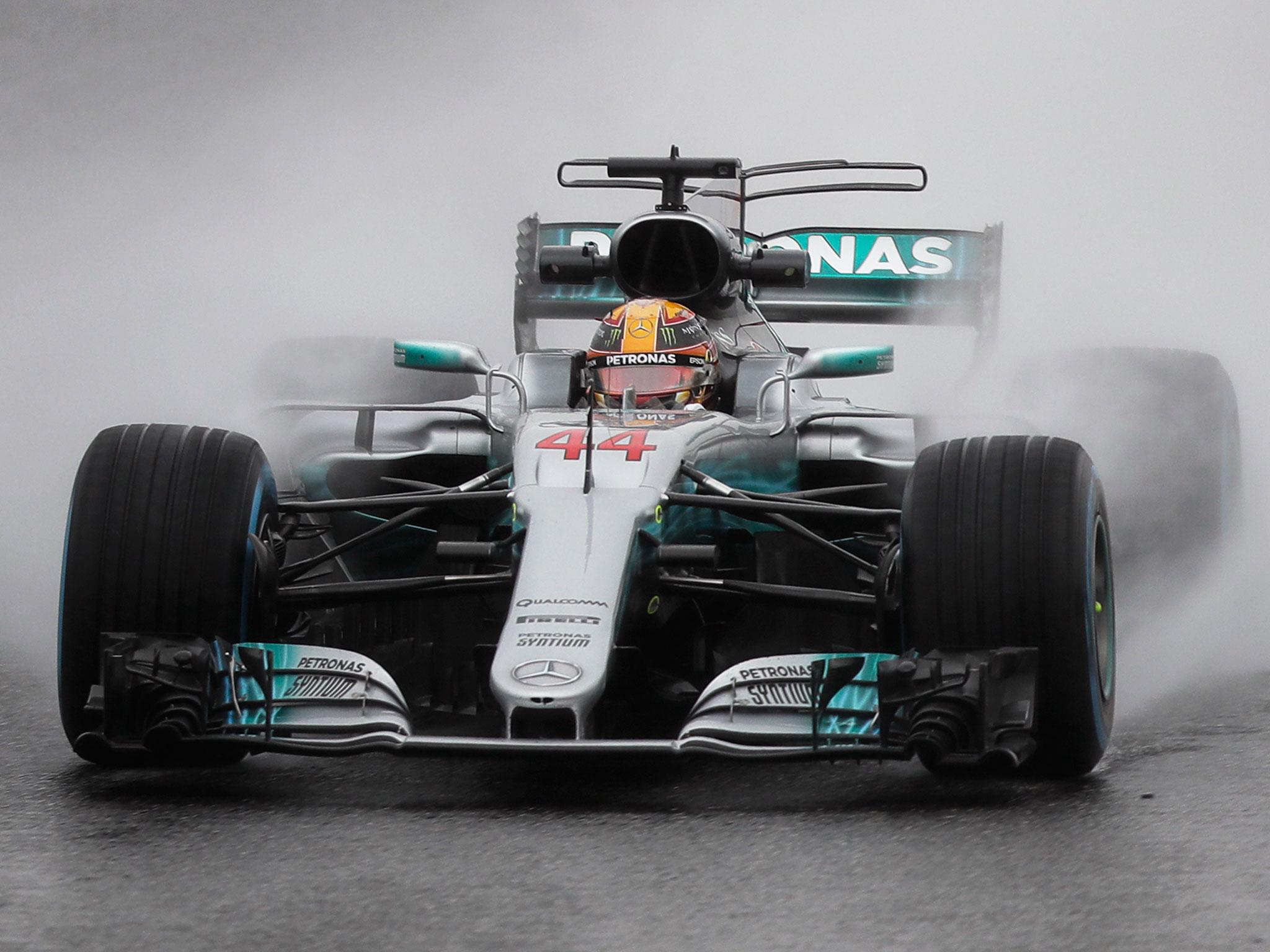 Hamilton battled the elements on his way to the title