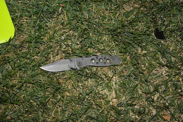 The knife that the District Attorney's Office says was found at the scene