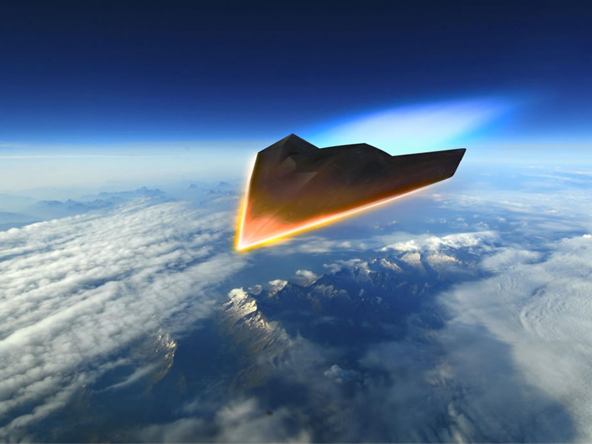 An artist's rendering of a hypersonic missile concent