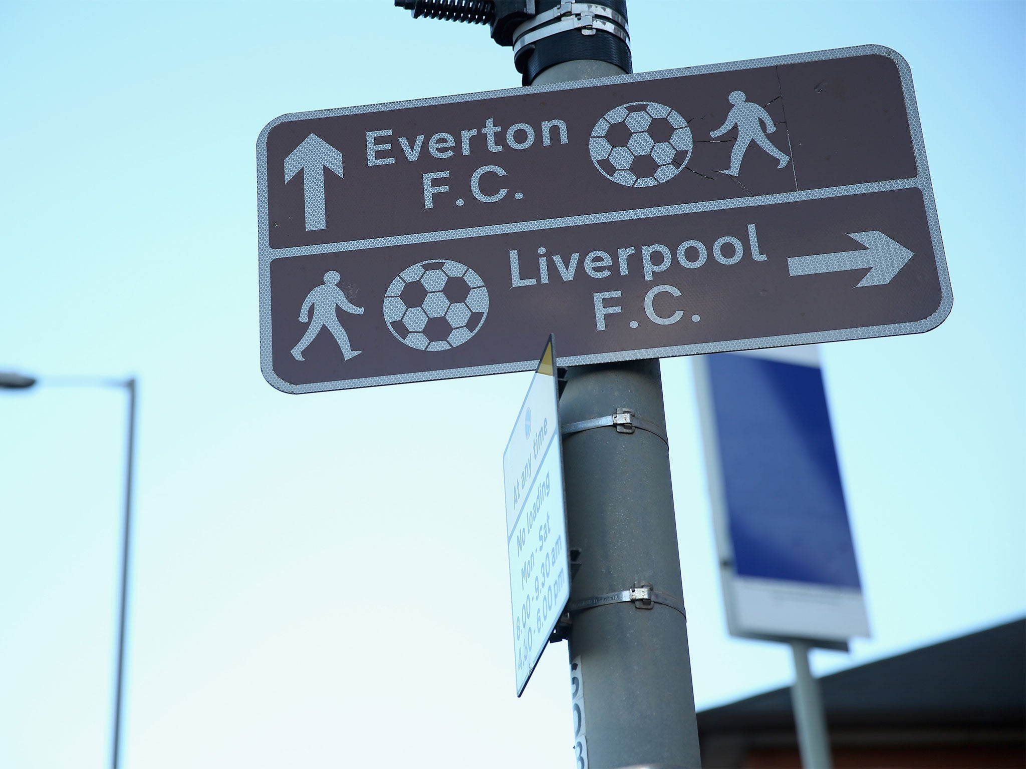 Road signs show geometrically-impossible footballs