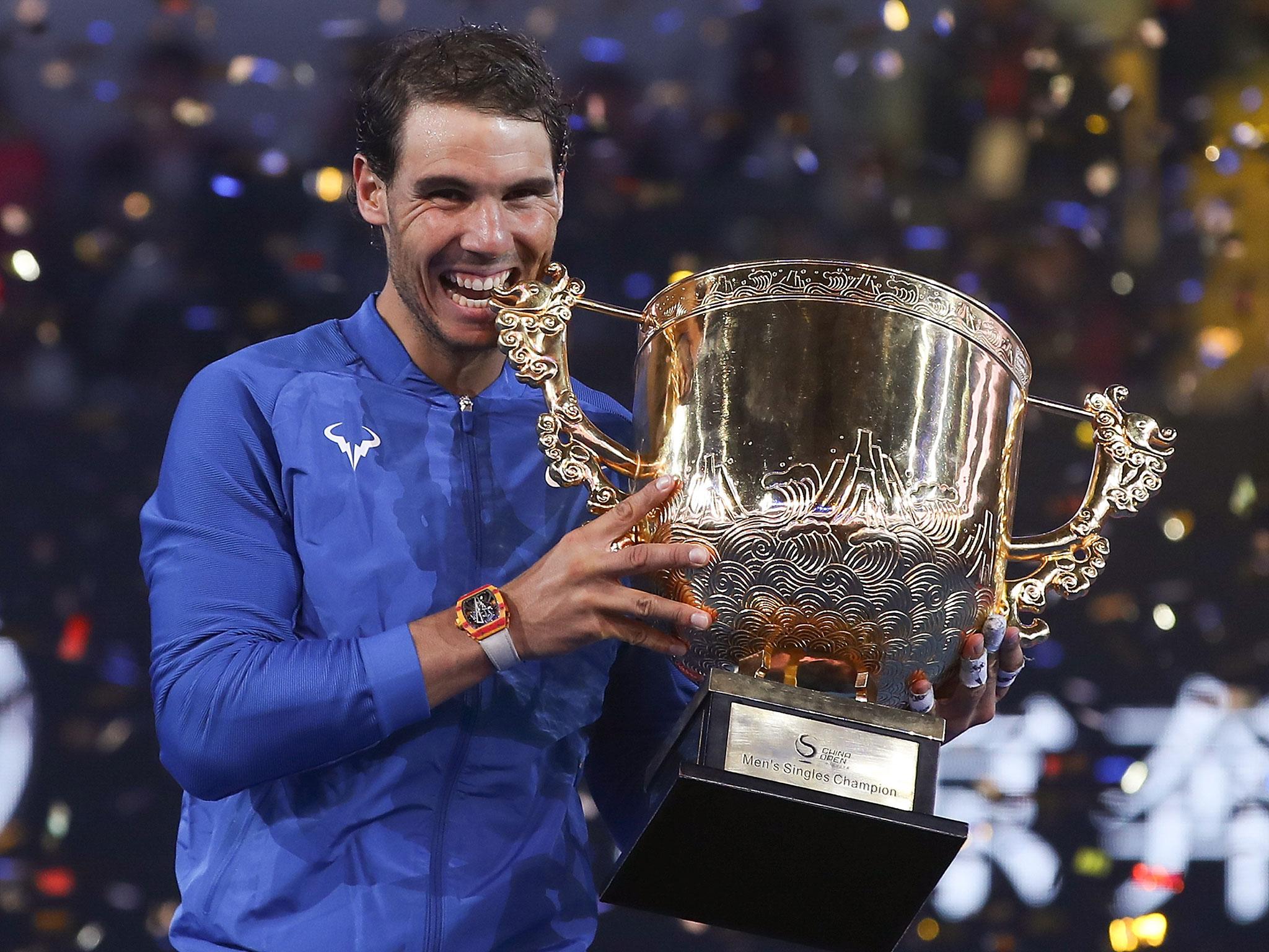 Rafael Nadal claimed a sixth title of the year with victory in China