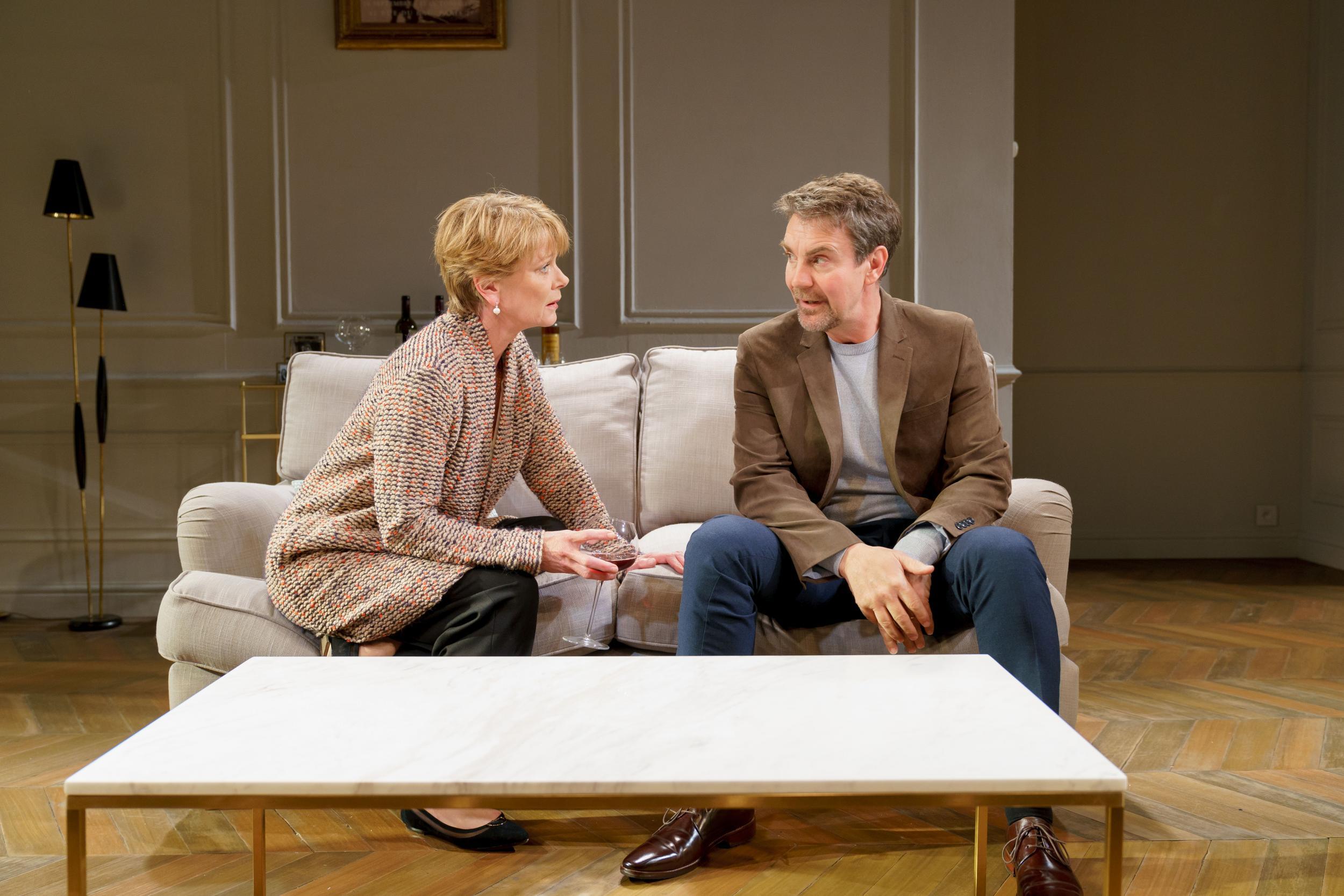 Samantha Bond and Alexander Hanson star in The Lie at Menier Chocolate Factory.