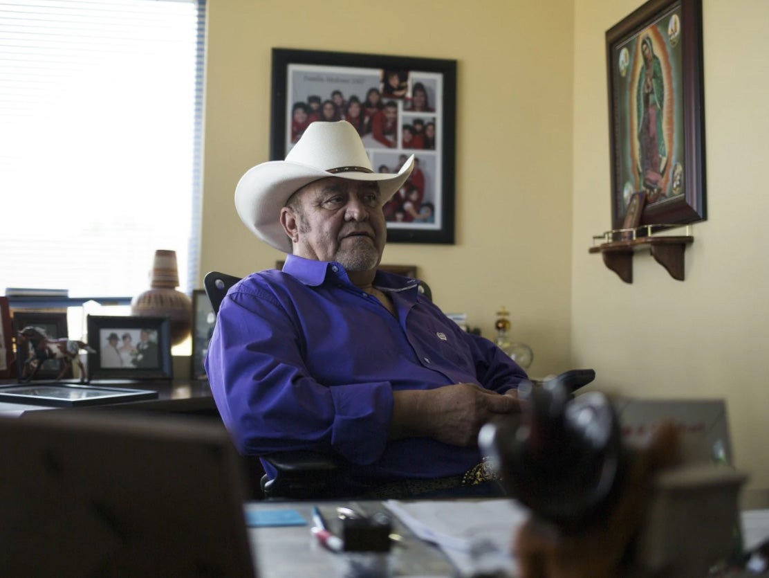 Jesus “Chuy” Medrano, owner of CoCal Landscape, in his office in Denver