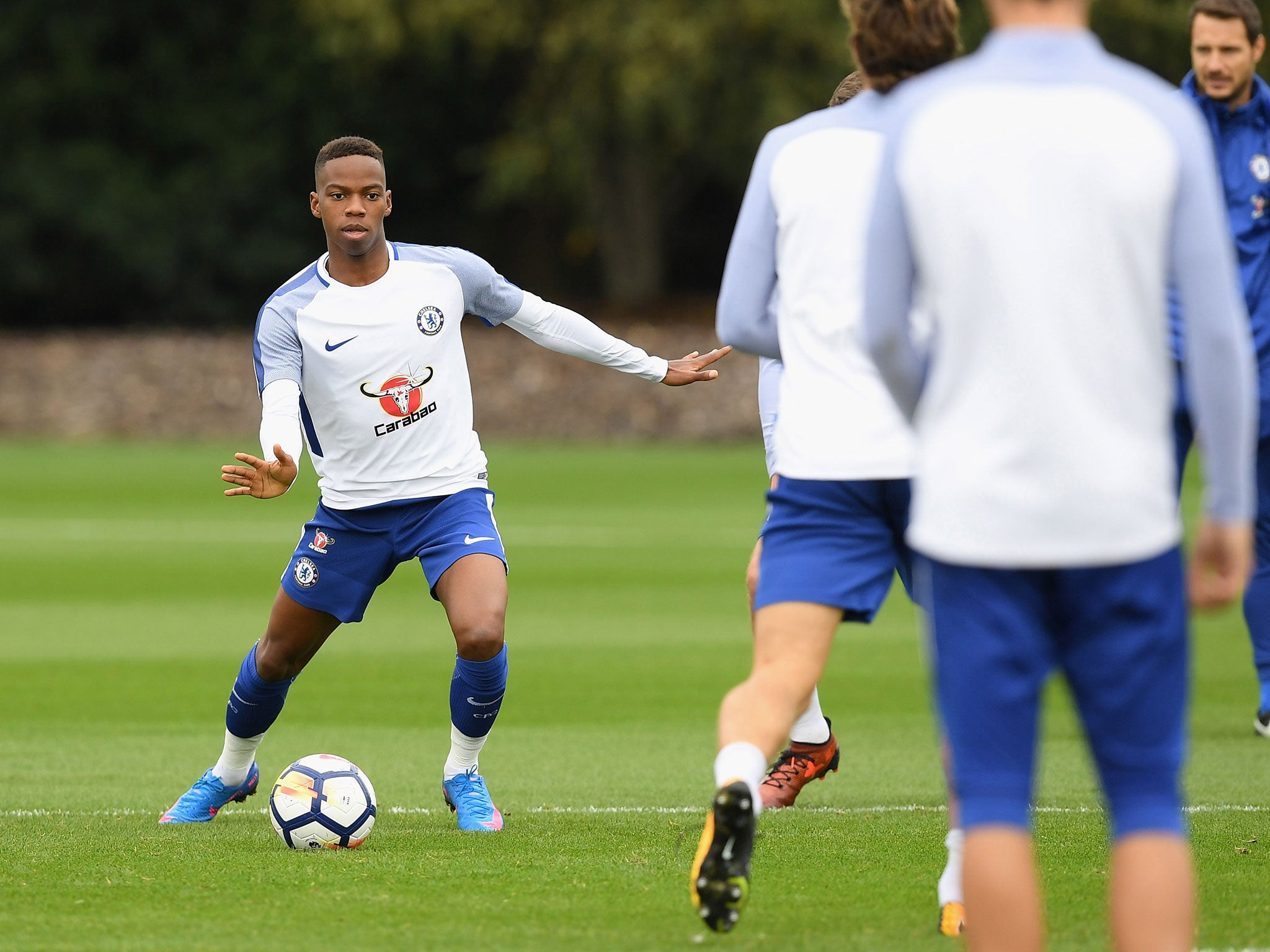 Musonda in training with his Chelsea teammates