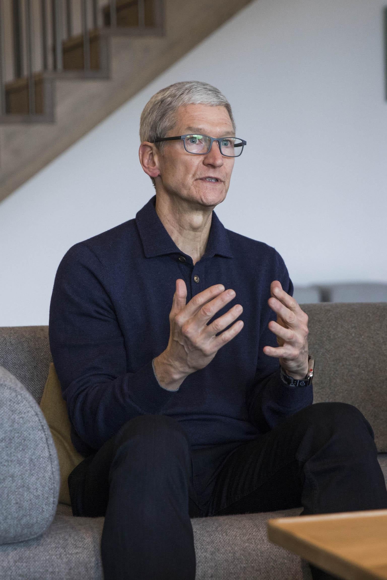 Tim Cook speaks with The Independent in London