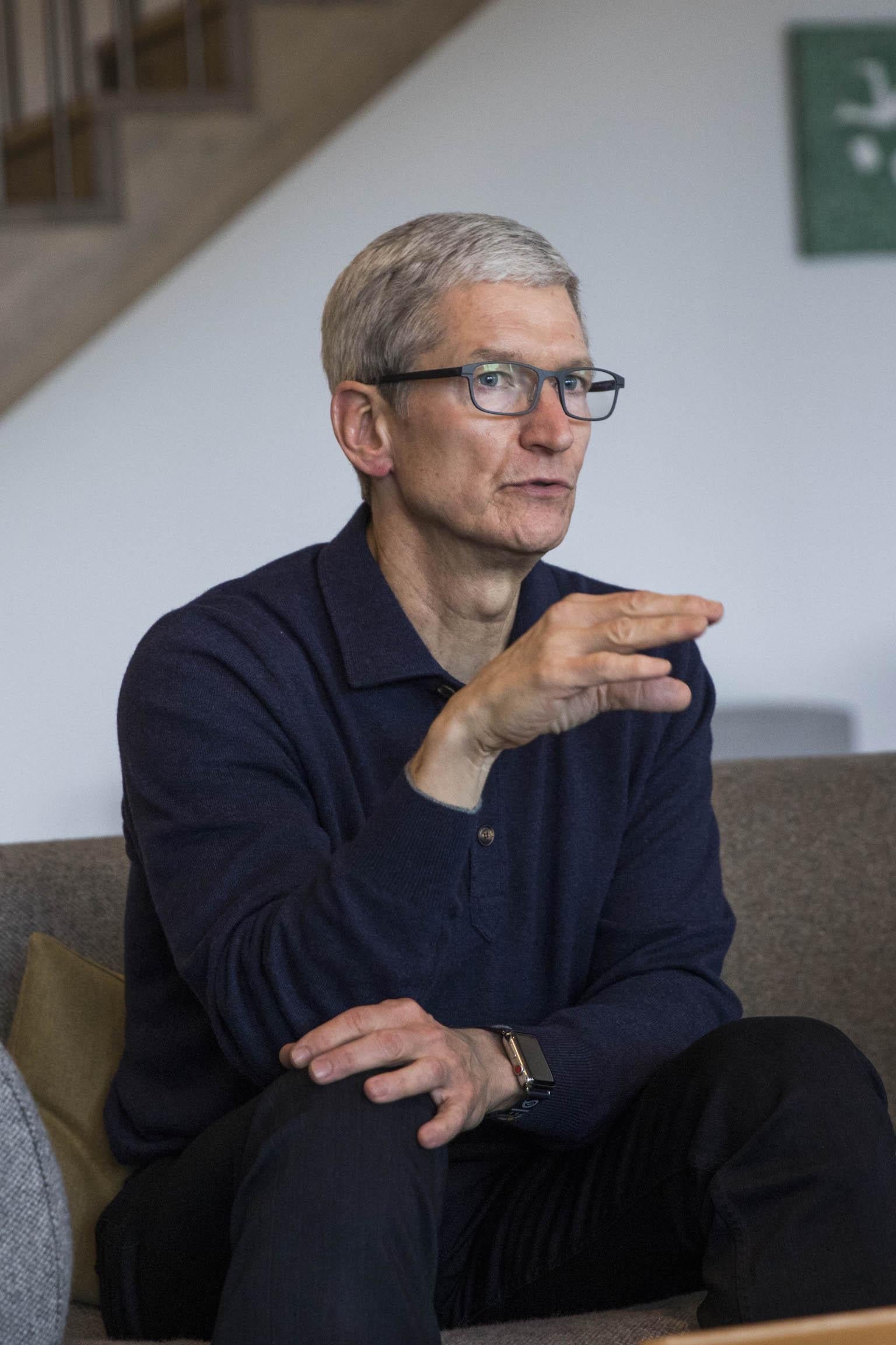 Tim Cook speaks with The Independent in London