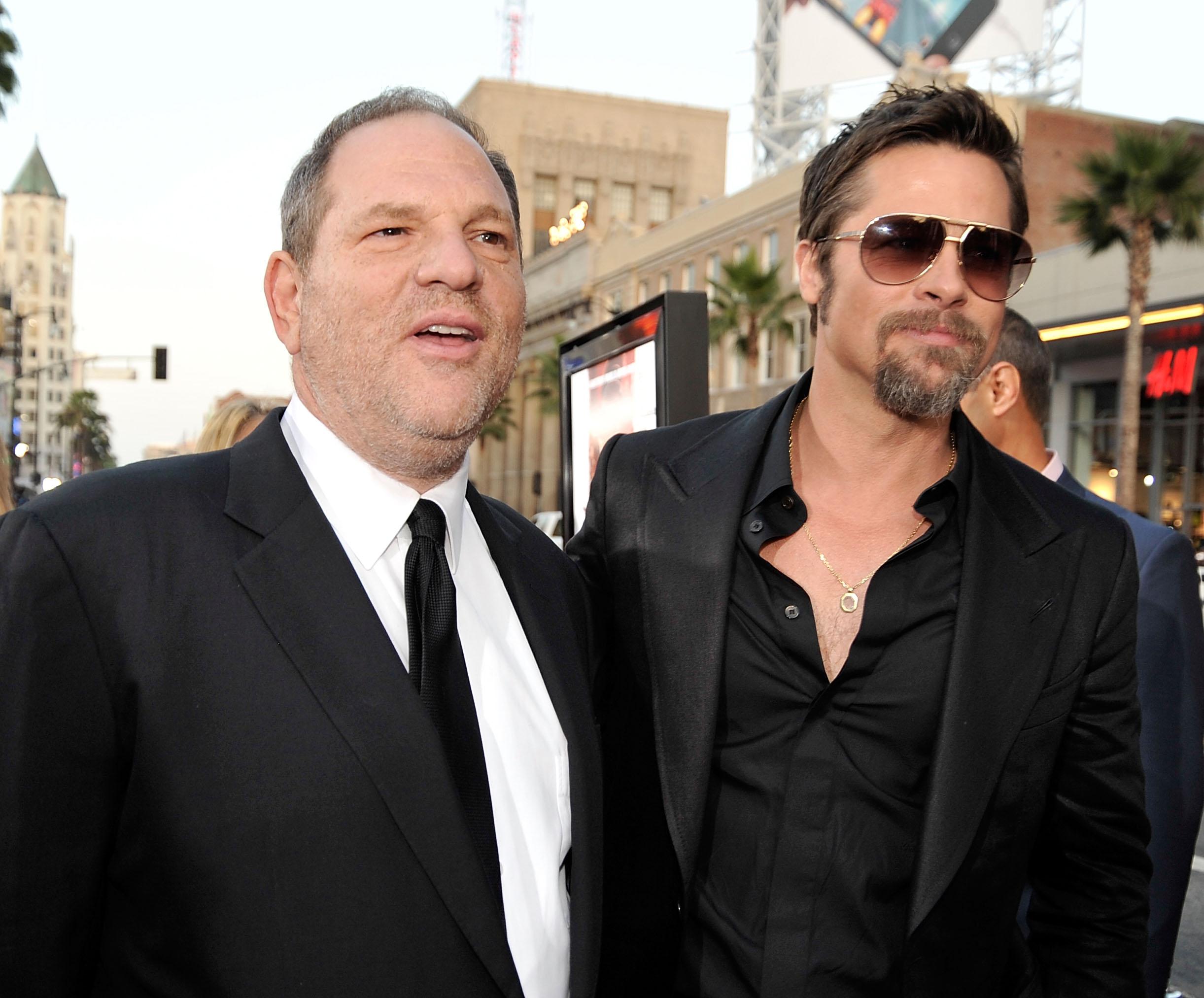 Harvey Weinstein and Brad Pitt at the ‘Inglourious Basterds’ premiere