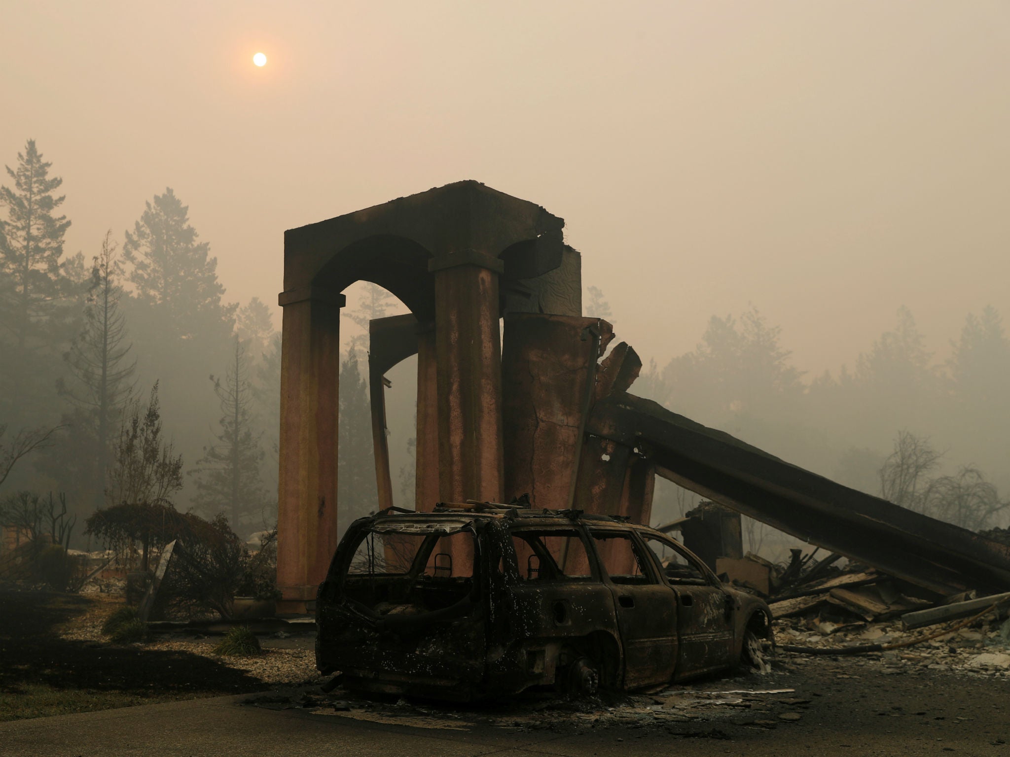 A destroyed home seen during the Tubbs Fire in Santa Rosa