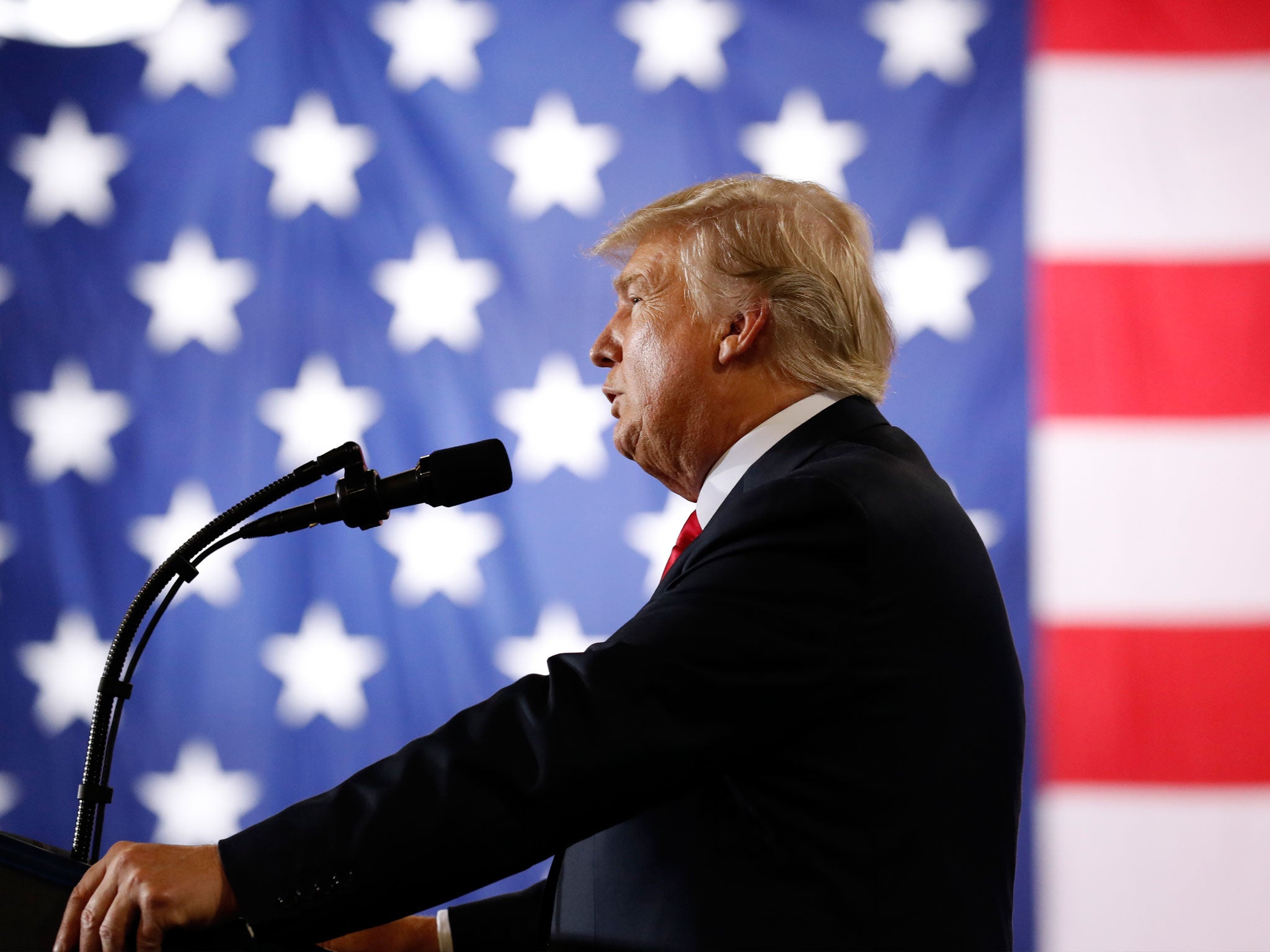 Donald Trump speaks about tax reform during an event in Pennsylvania