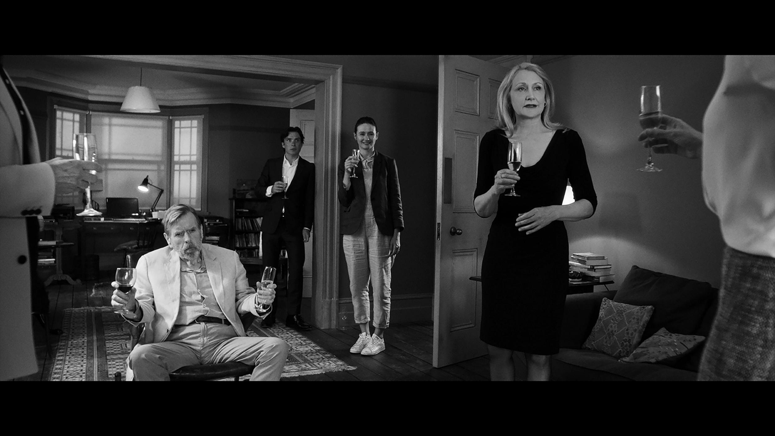 Timothy Spall as Bill, Cillian Murphy as Tom, Emily Mortimer as Jinny and Patricia Clarkson as April in ‘The Party’