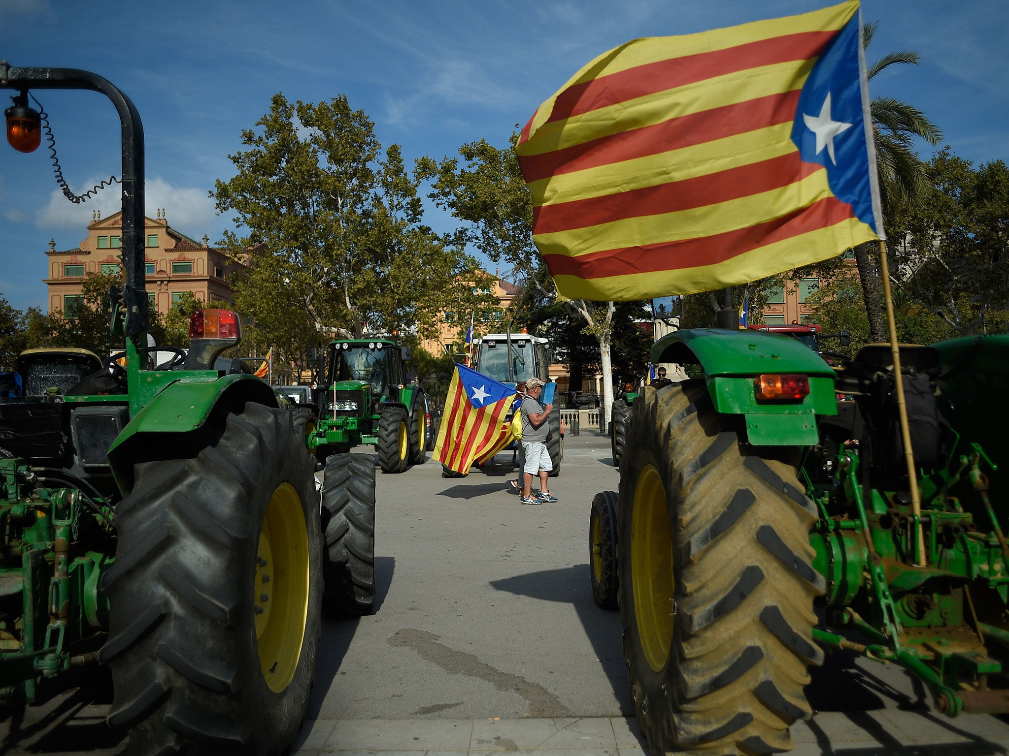 Thousands protested in Barcelona against the violence that marred the referendum vote