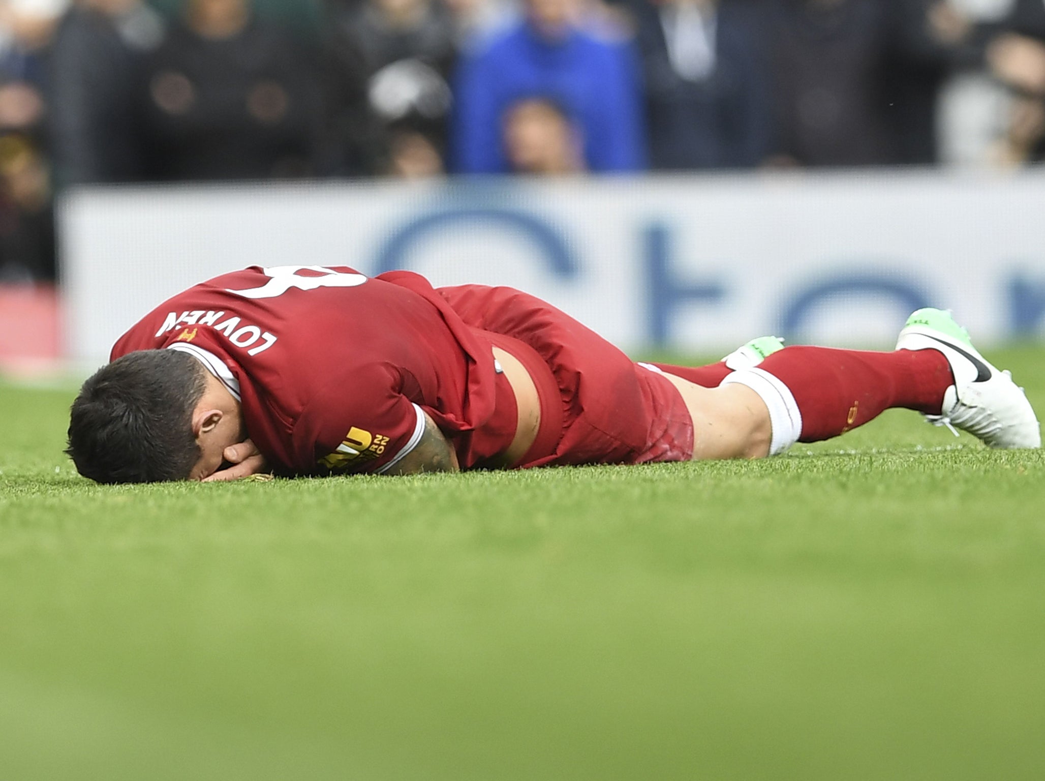 Lukaku and Lovren clashed in the first-half