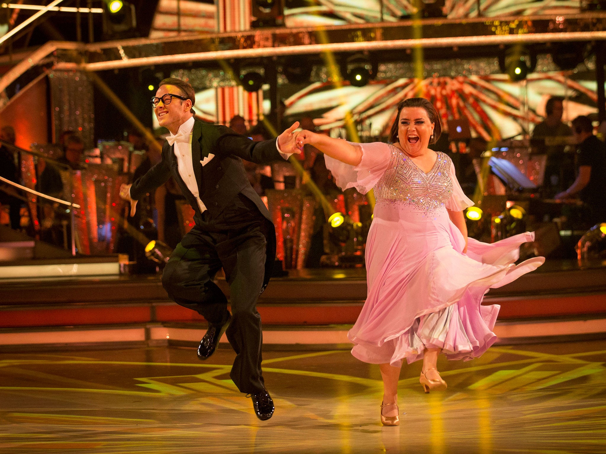 Kevin Clifton and Susan Calman taking part in a dress rehearsal for Strictly Come Dancing