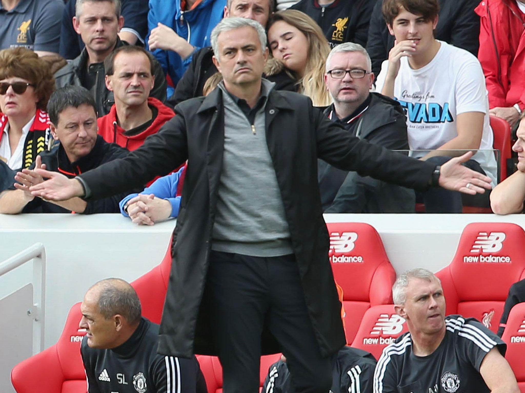 Mourinho was more than happy to settle for a point at Anfield