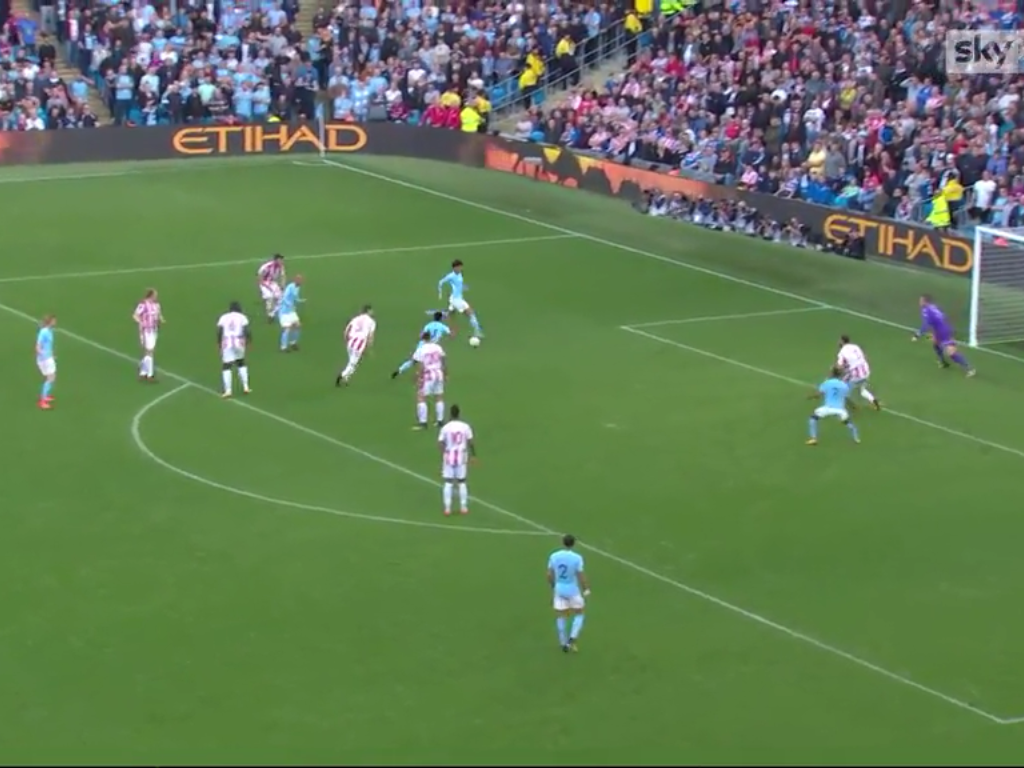 Figure 6 - Sane is left in acres of space with Sterling making his move