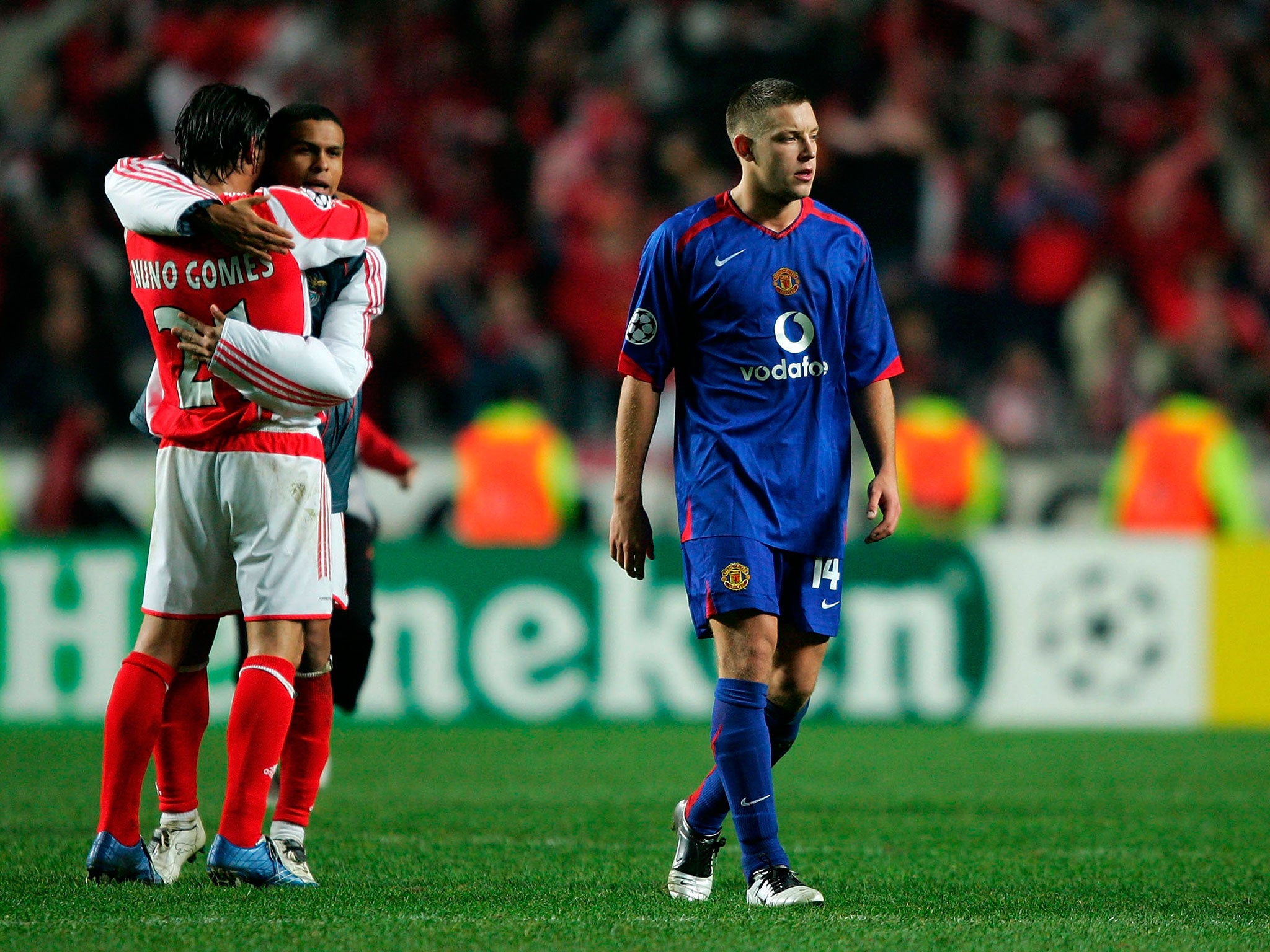 &#13;
United were knocked out of the CL group stages by Benfica in December 2005 &#13;