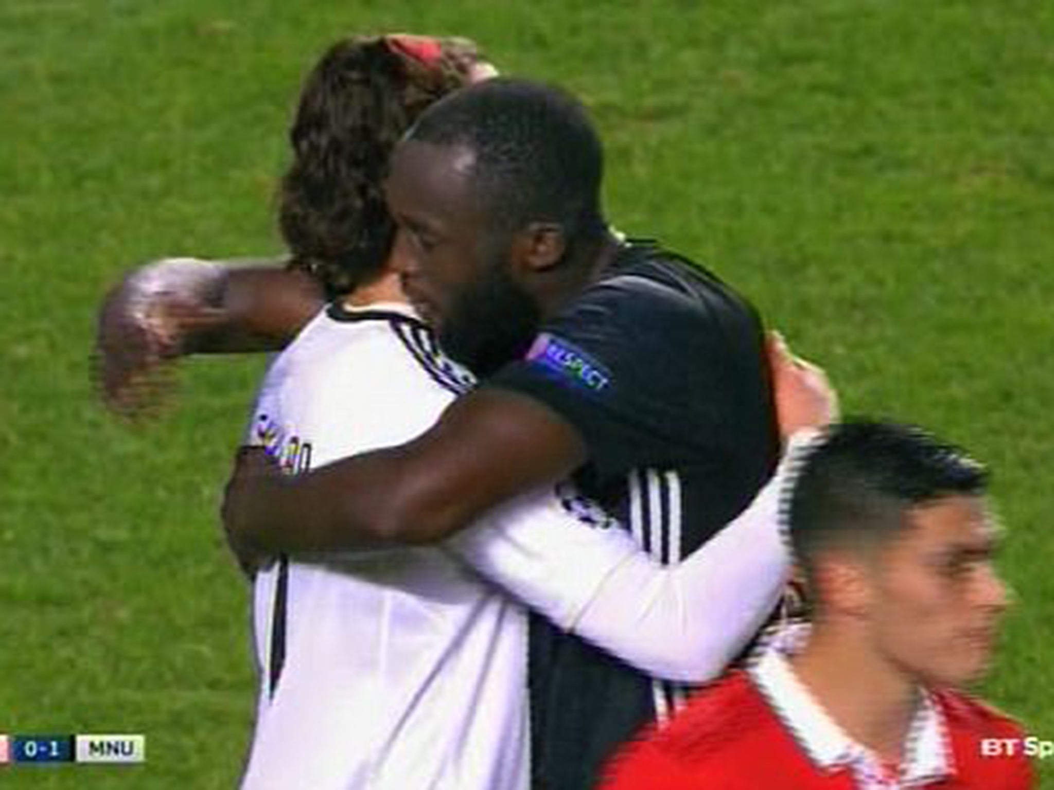 Lukaku embraced his fellow Belgian after his error