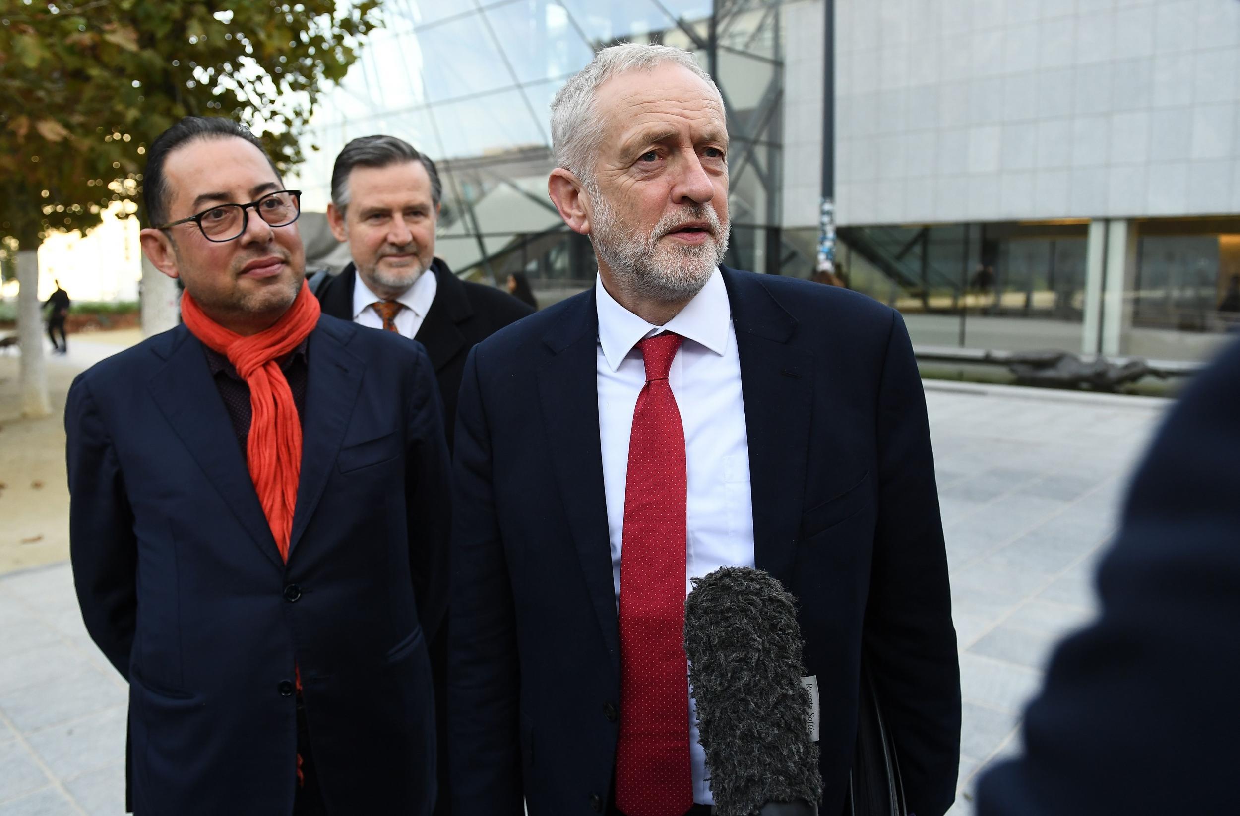 Mr Corbyn with Gianni Pittella, the president of the socialists’ group in the European Parliament (Getty)