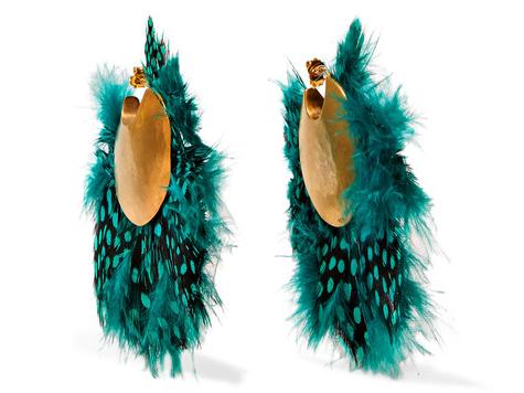 Katerina Makriyianni, Gold-plated Feather Earrings, £115, Net-a-Porter