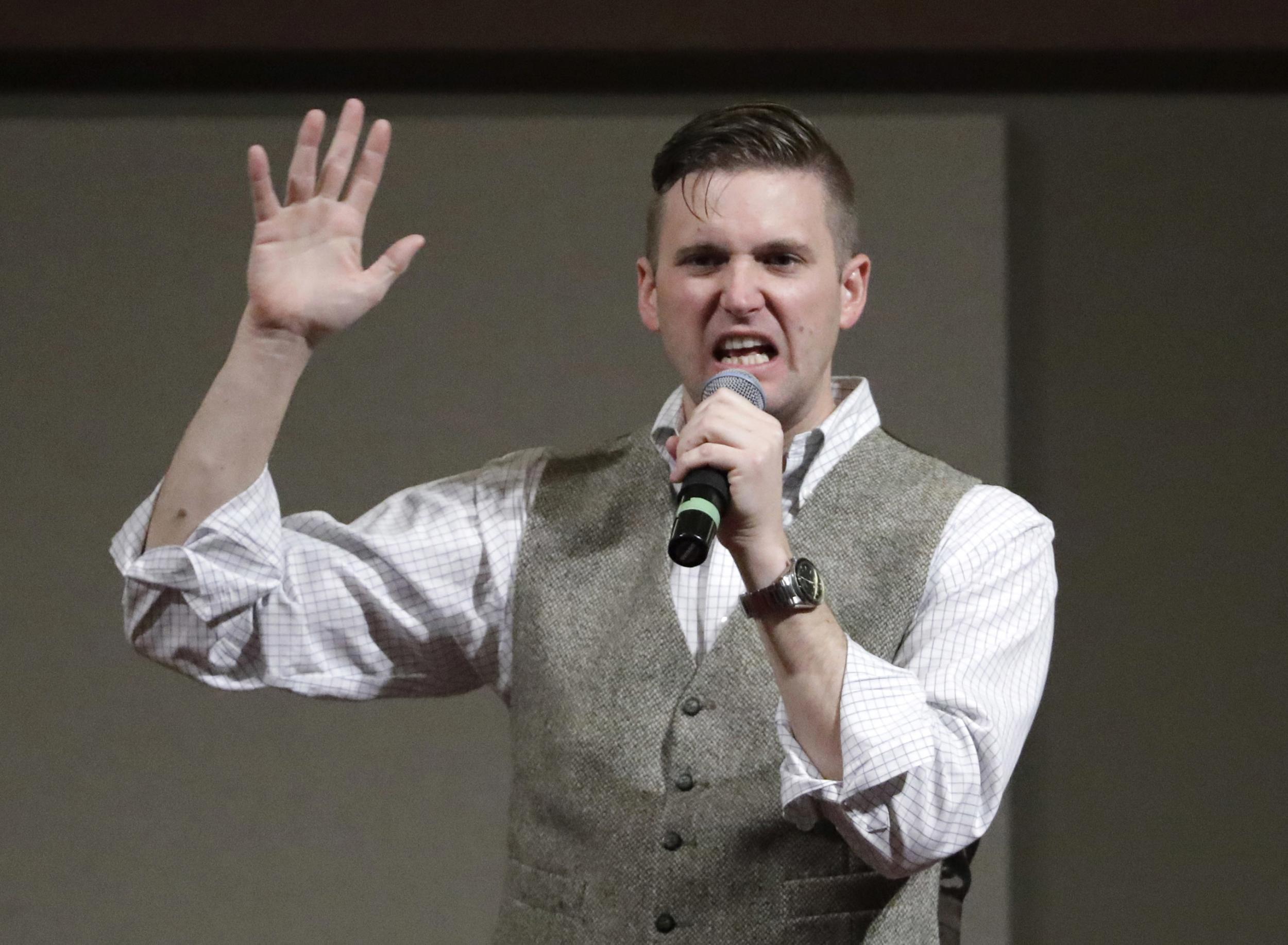 Richard Spencer speaks at the Texas A&M University campus in 2016