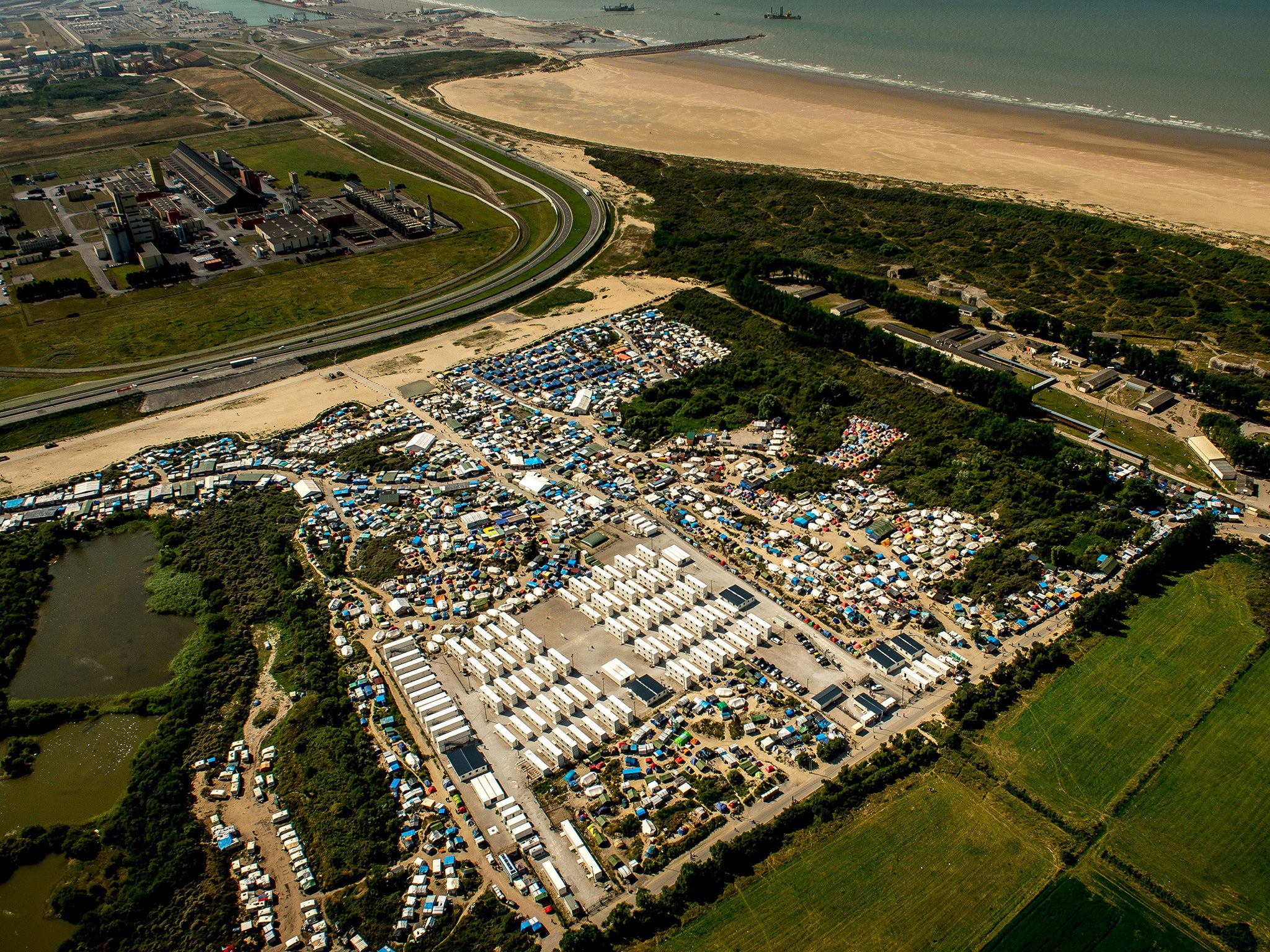 Aerial view of the Jungle camp before its demolition in October 2016 (AFP/Getty)