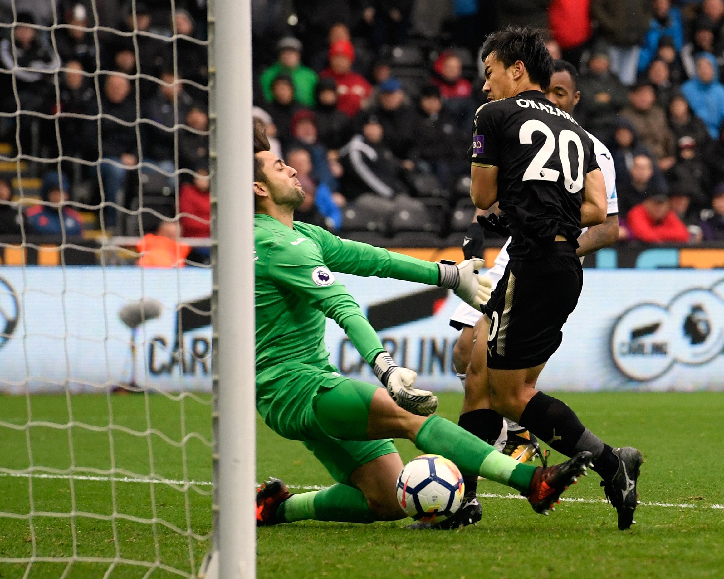 Okazaki scored the crucial second goal