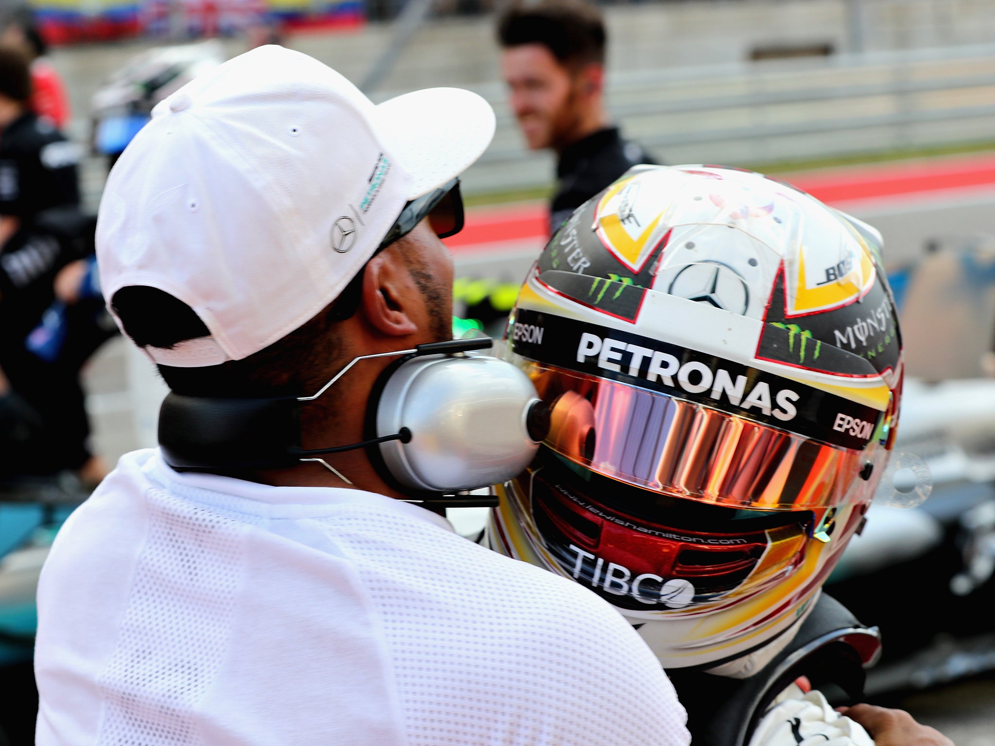 Hamilton celebrated with his brother Nic