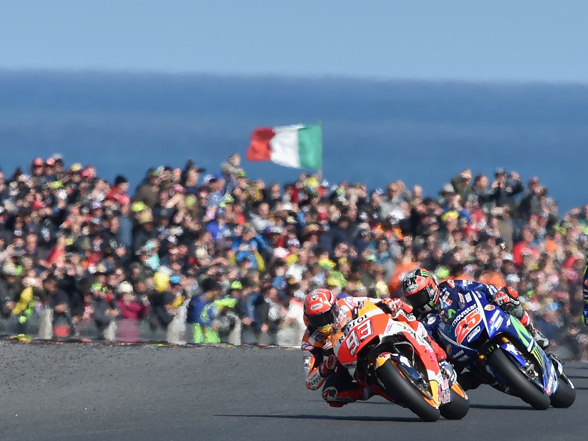 Marquez made his move to the front with six laps remaining