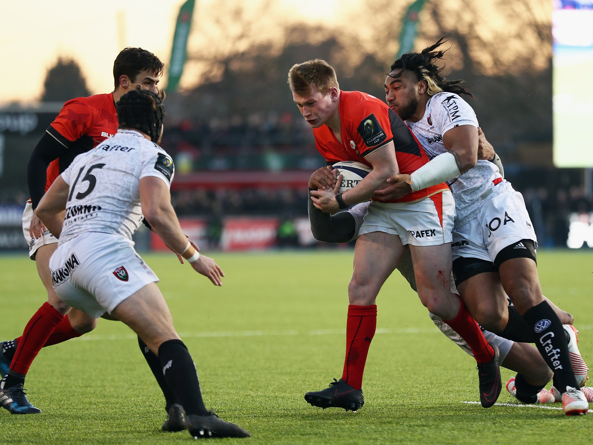 Tompkins also impressed against Toulon (pictured) and Scarlets last season