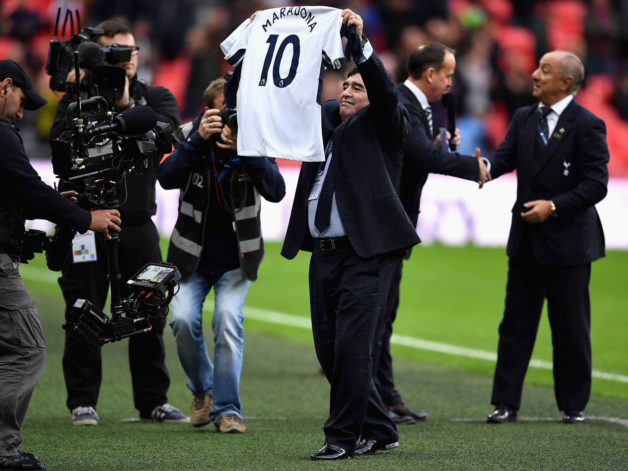 Diego Maradona was on hand at Wembley to watch Spurs cruise past Liverpool