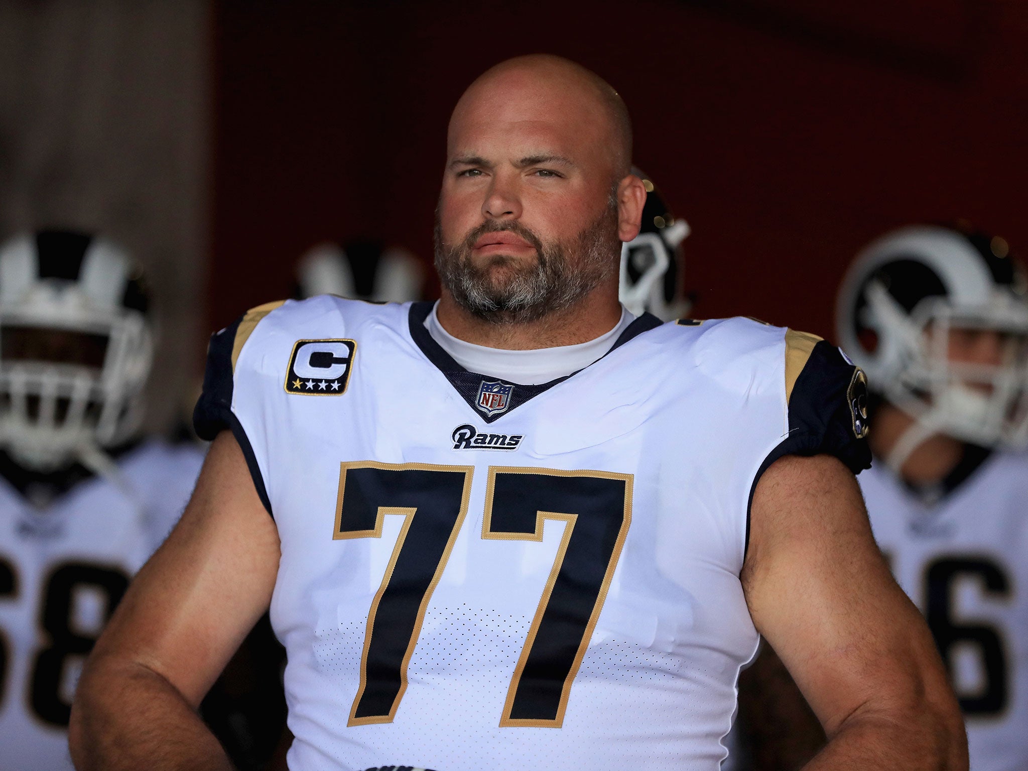 Andrew Whitworth is the Rams' heaviest player, weighing in at just under 24 stones