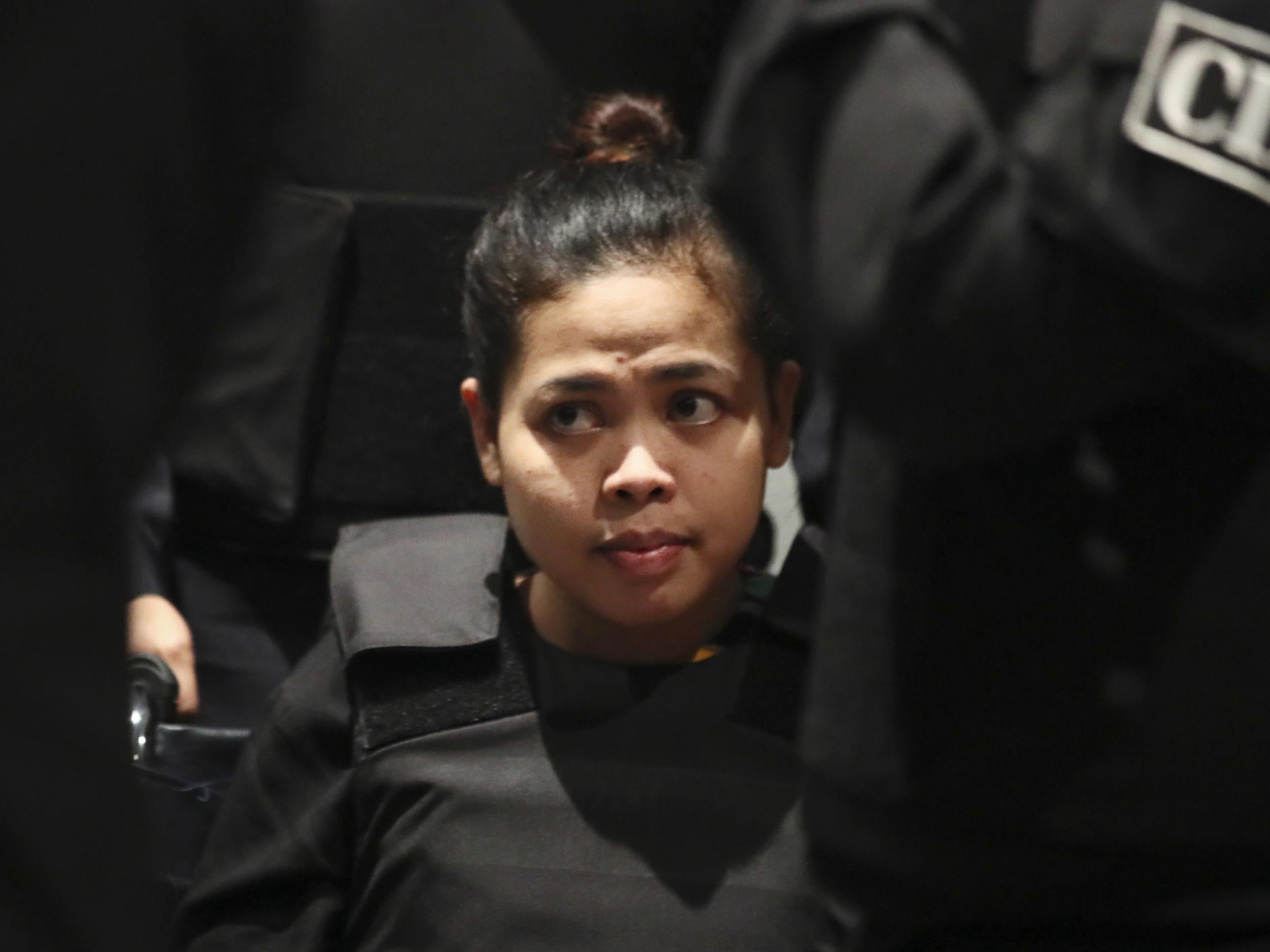 Indonesian Siti Aisyah waits at Kuala Lumpur International Airport in Sepang